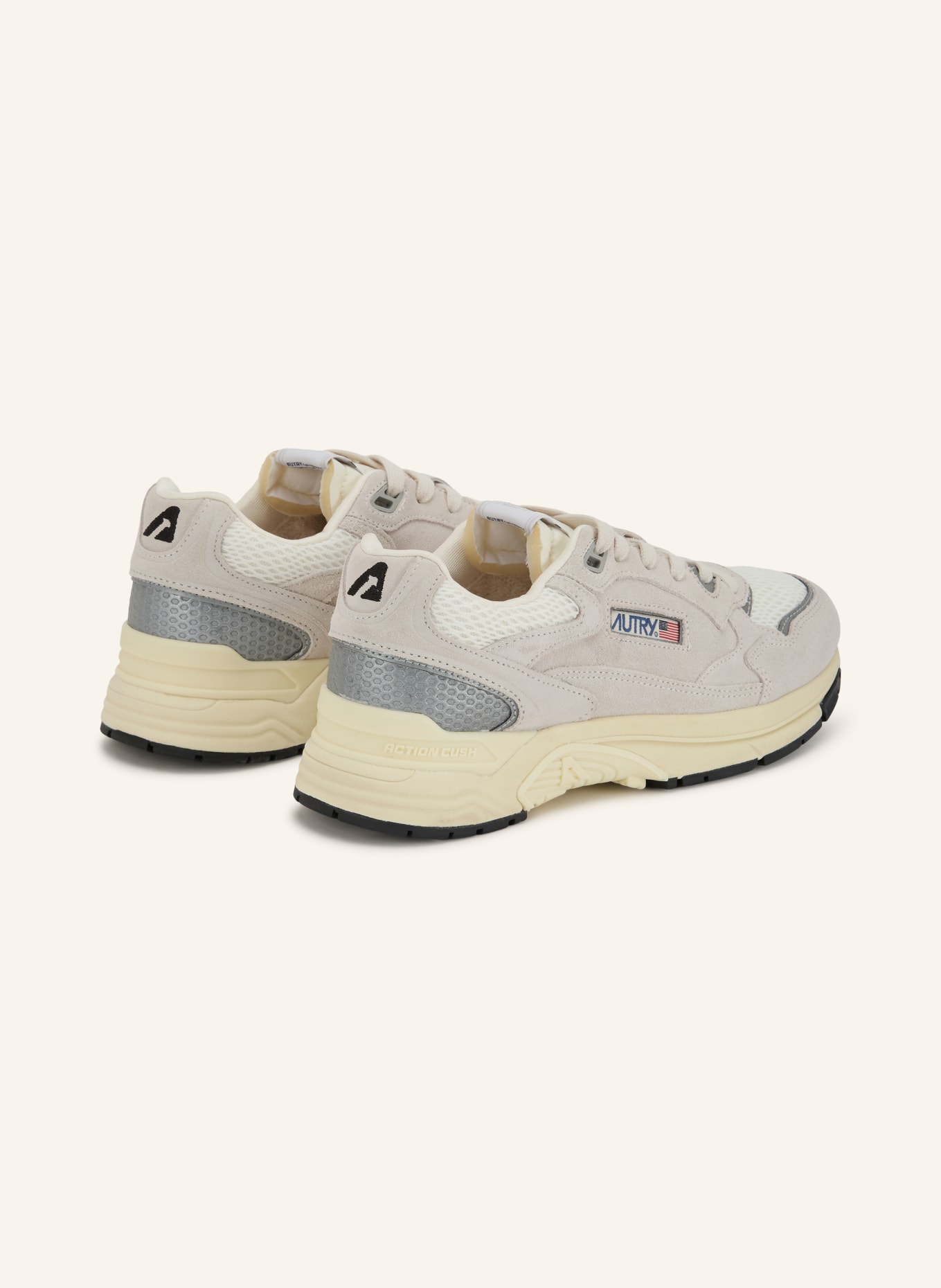AUTRY Sneakers HYPERWAY LOW UM: WIT / ZILVER / LICHTGRIJS