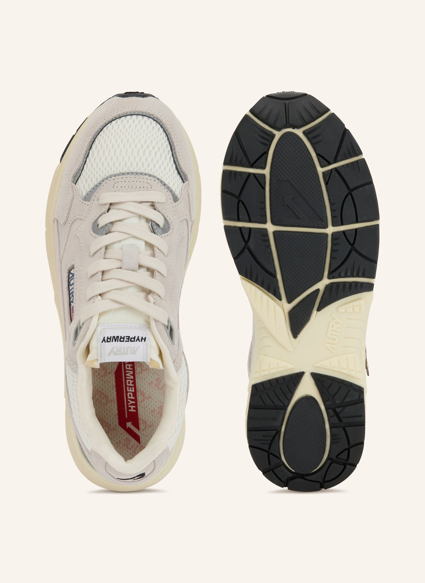 AUTRY Sneakers HYPERWAY LOW UM: WIT / ZILVER / LICHTGRIJS