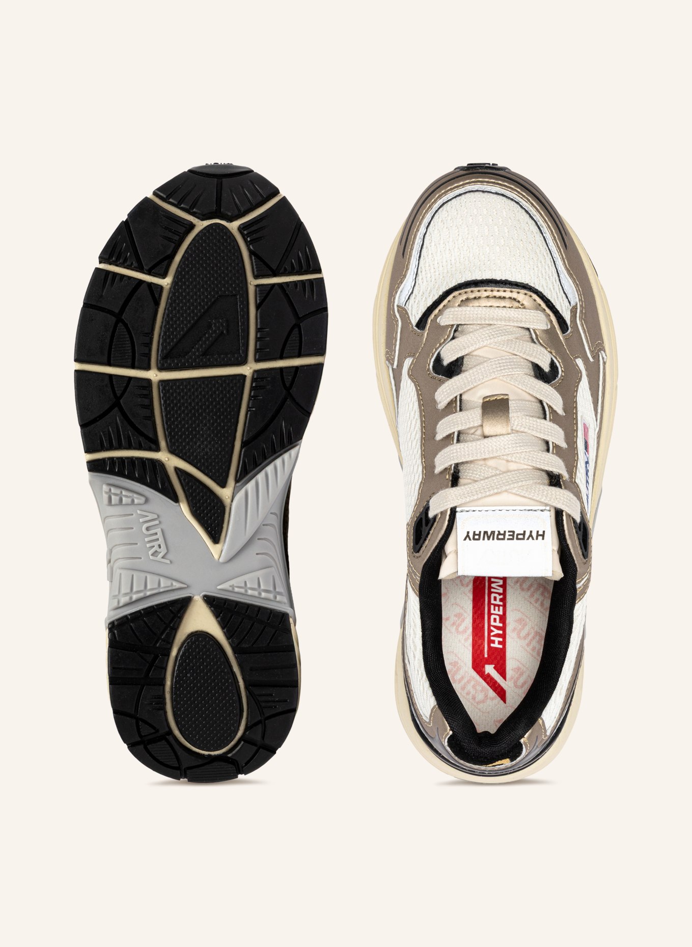 AUTRY Sneaker HYPERWAY LOW WOM: CREME / GULD / SORT
