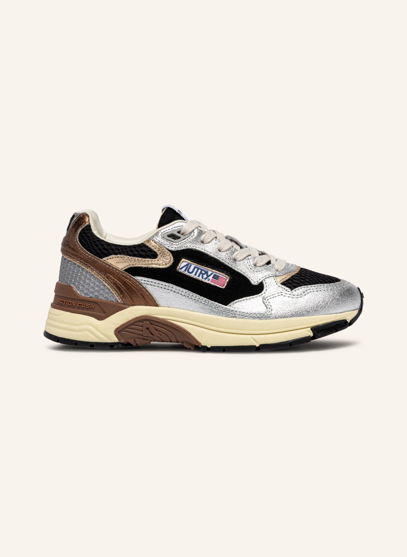 AUTRY Sneakersy HYPERWAY LOW: CZARNY / SREBRNY / BRĄZOWY