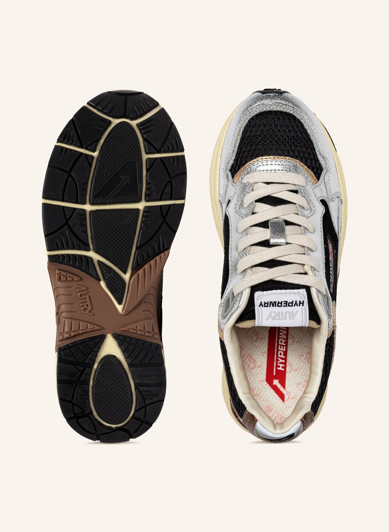 AUTRY Sneakersy HYPERWAY LOW: CZARNY / SREBRNY / BRĄZOWY
