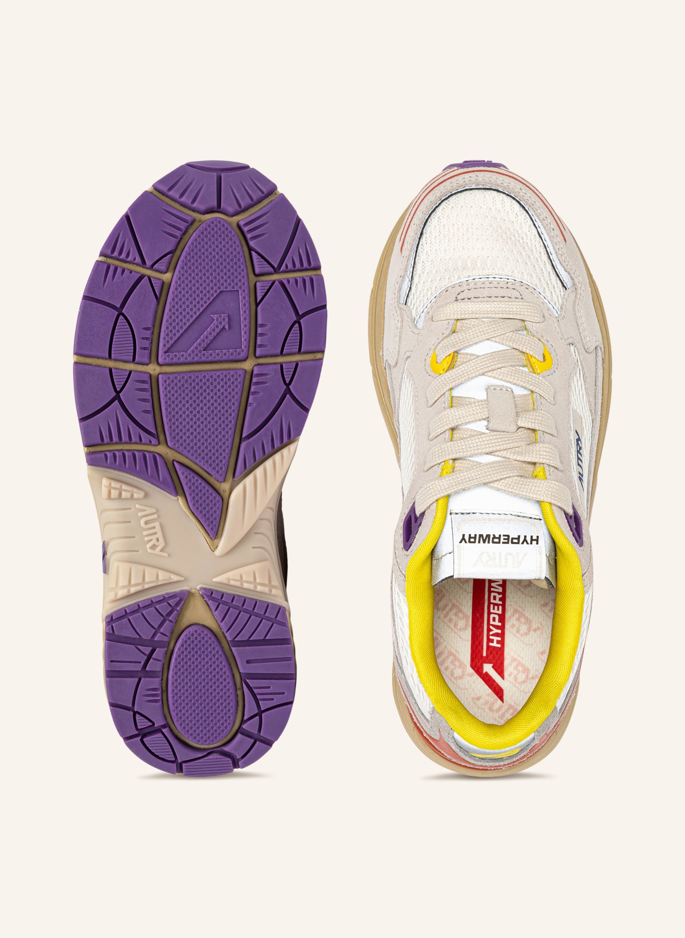AUTRY Sneakers HYPERWAY LOW CI: CRÈME / LICHTGRIJS / GEEL