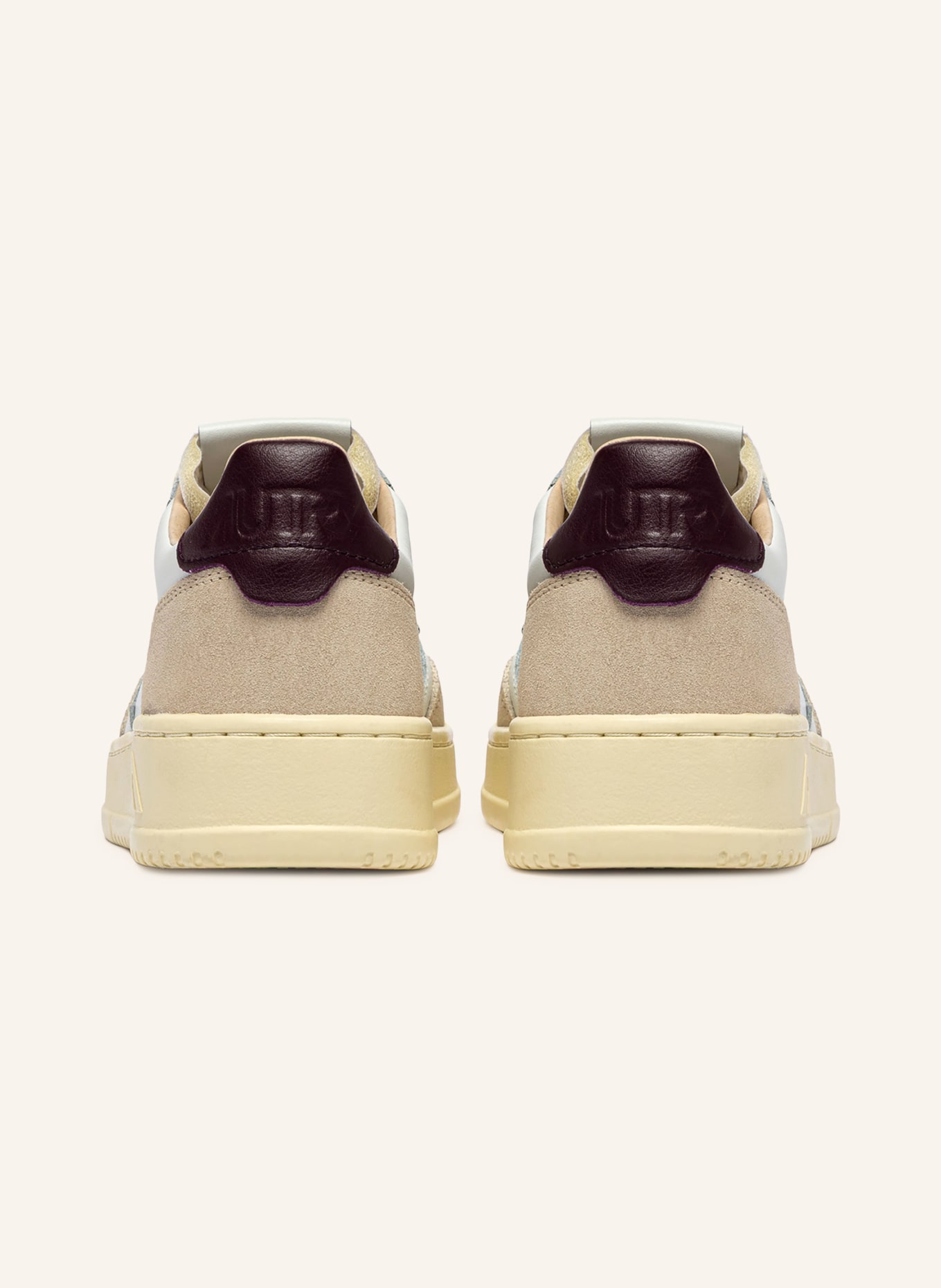AUTRY Sneaker MEDALIST LOW LS: WEISS / BEIGE / DUNKELLILA
