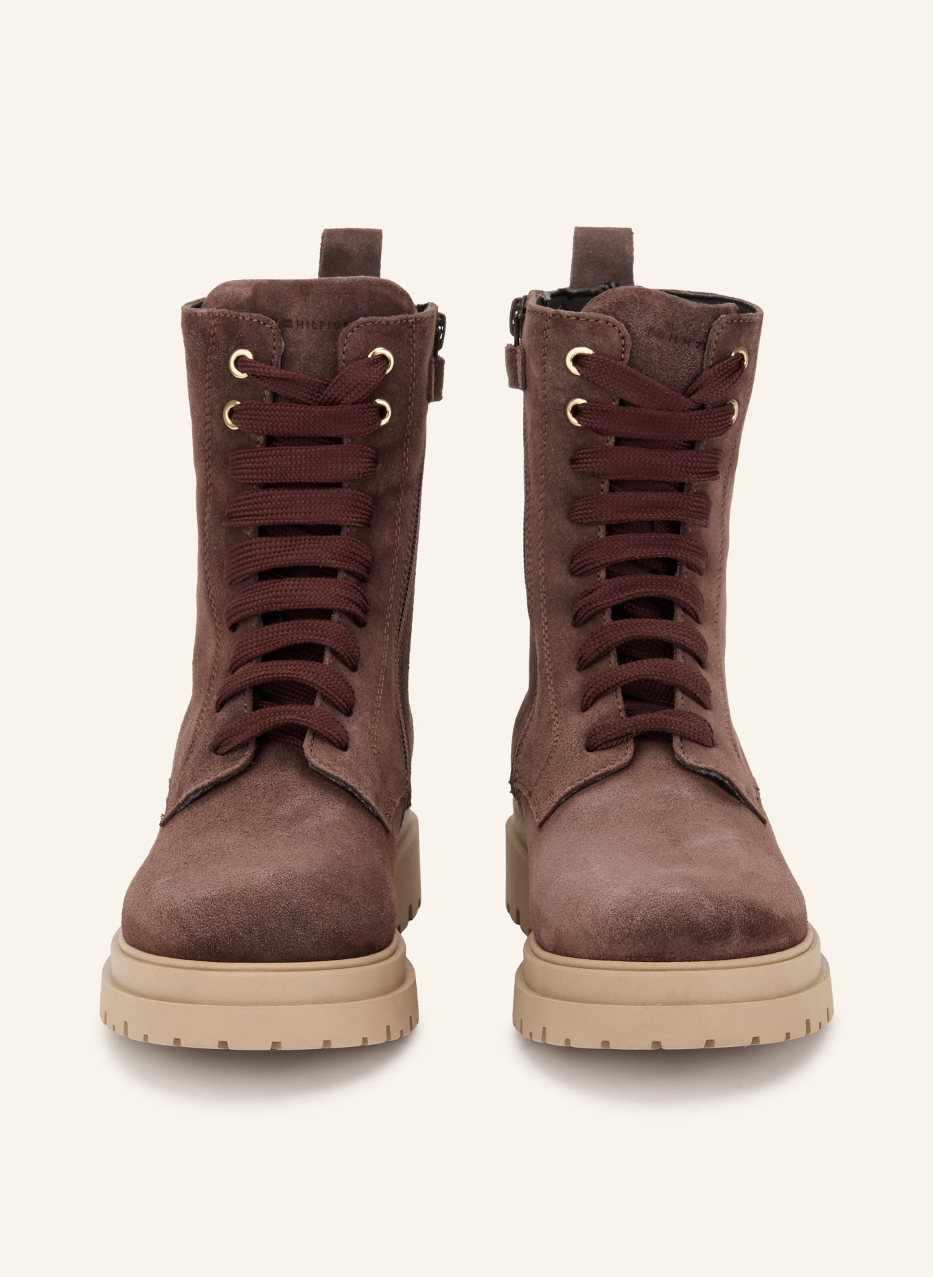 TOMMY HILFIGER Schnürboots: DUNKELBRAUN