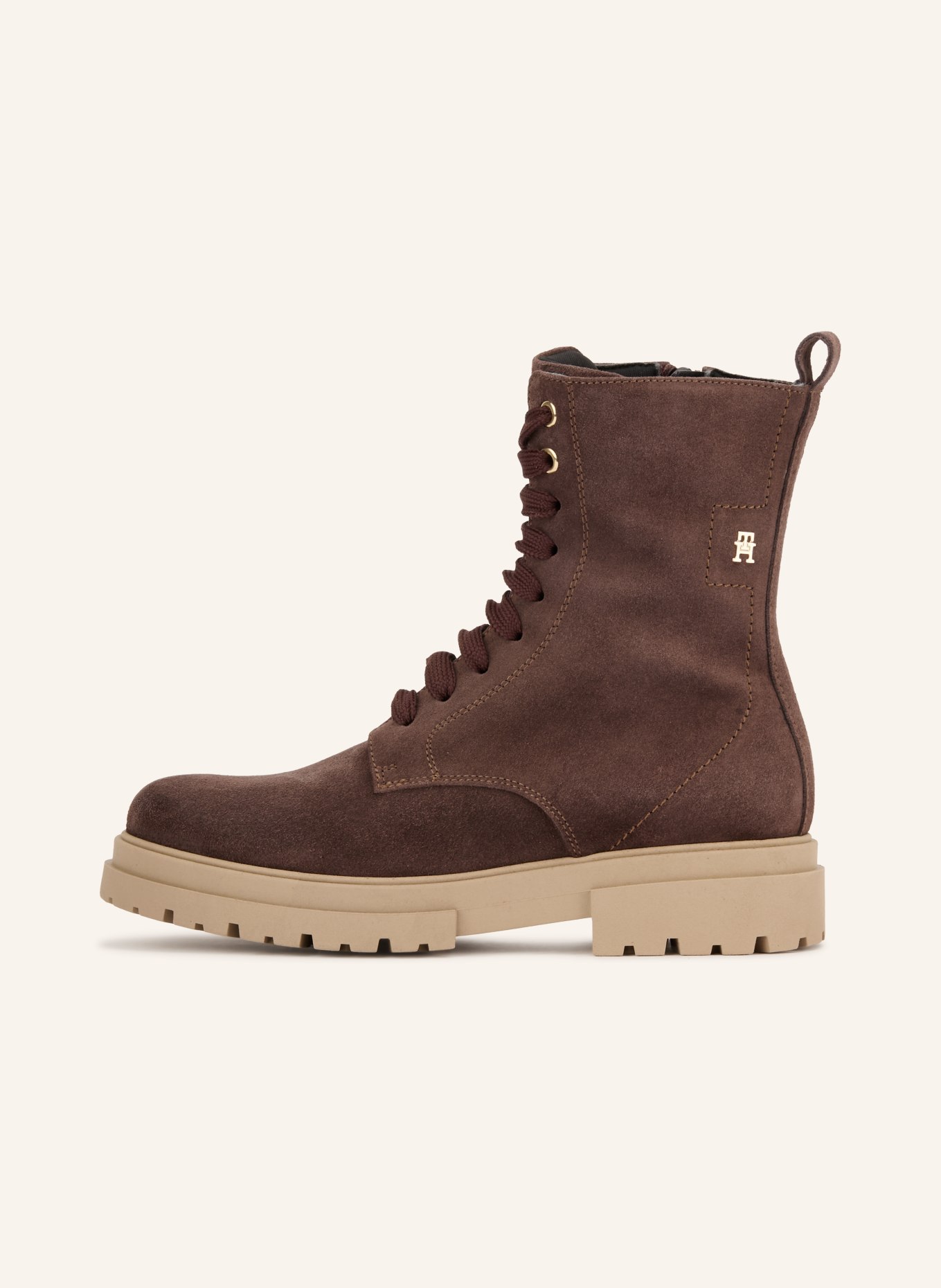 TOMMY HILFIGER Schnürboots: DUNKELBRAUN