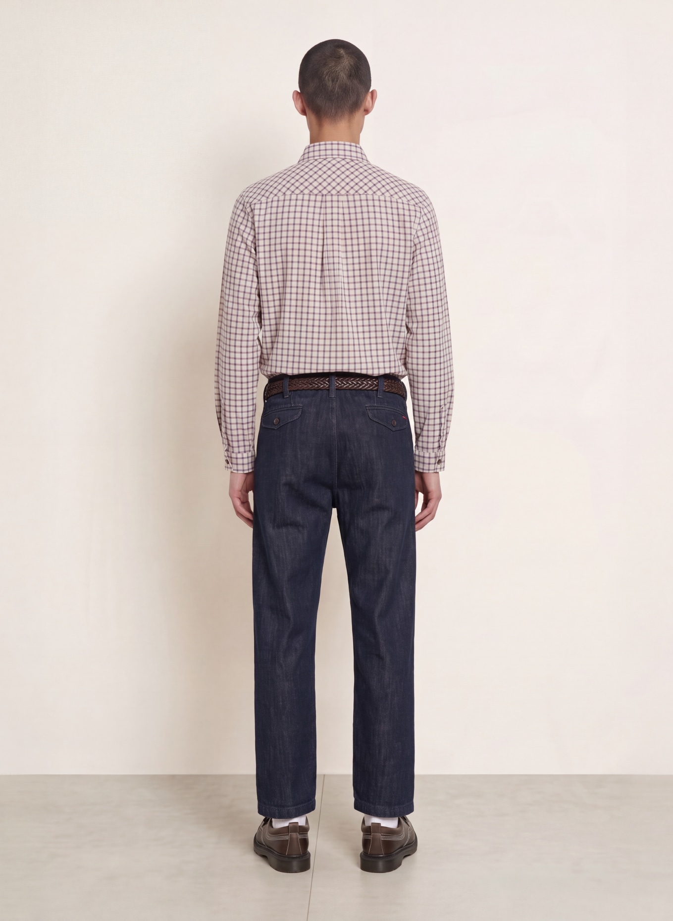 MOS MOSH Gallery Hemd MMGDAVID Comfort Fit: BEIGE / DUNKELROT / BLAU