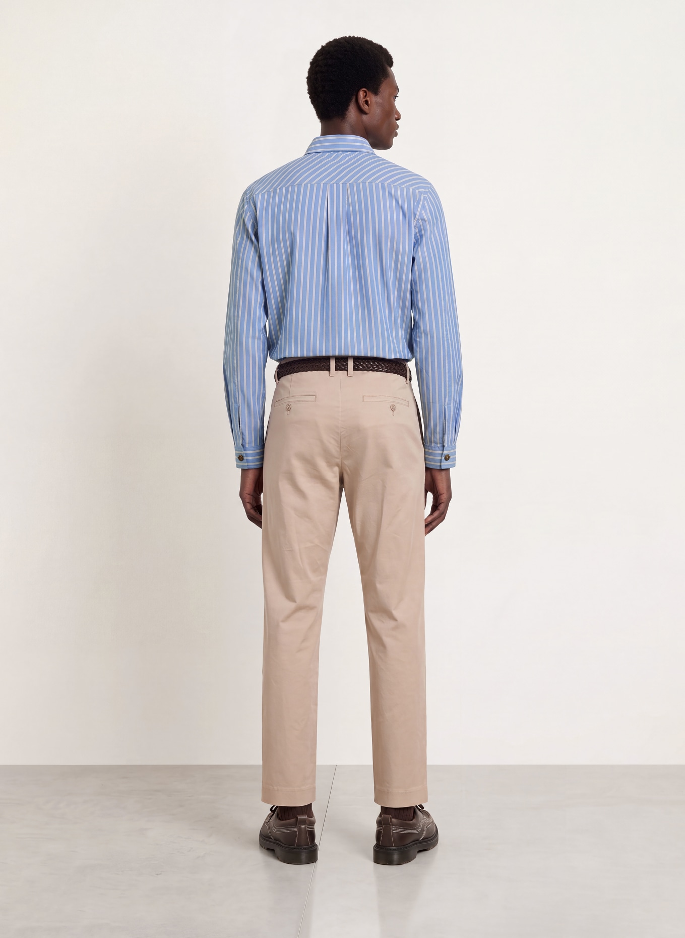 MOS MOSH Gallery MMGDAVID Comfort Fit Shirt: LIGHT BLUE / DARK RED / WHITE