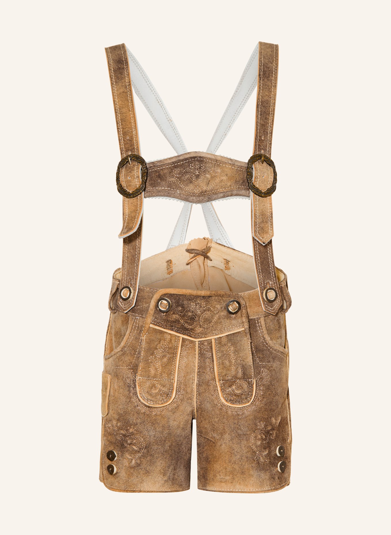 Spieth & Wensky Traditional leather trousers PUMUCKEL: BROWN / BEIGE