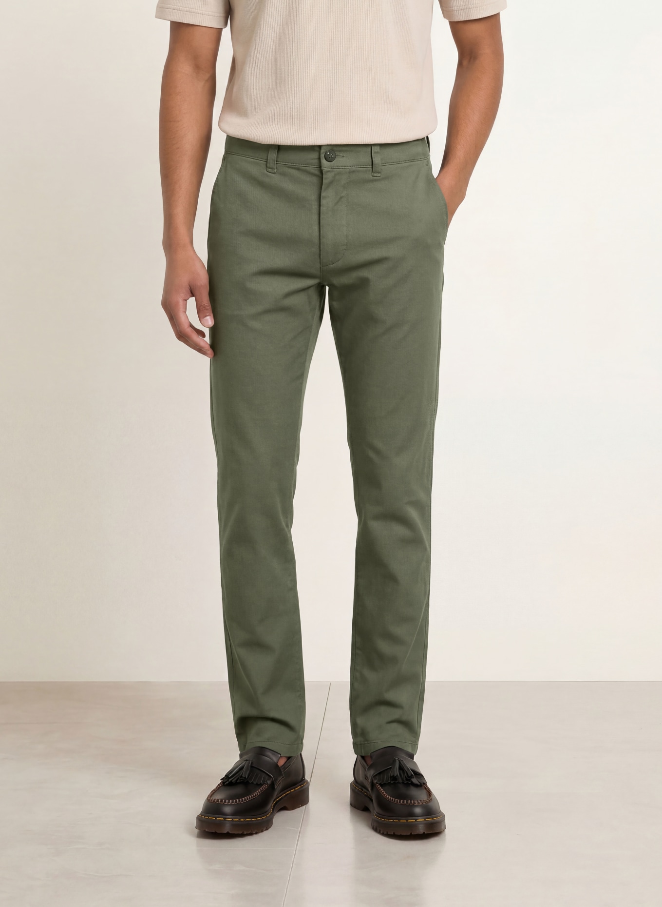 BOSS Chino kalhoty Slim Fit: ZELENÁ