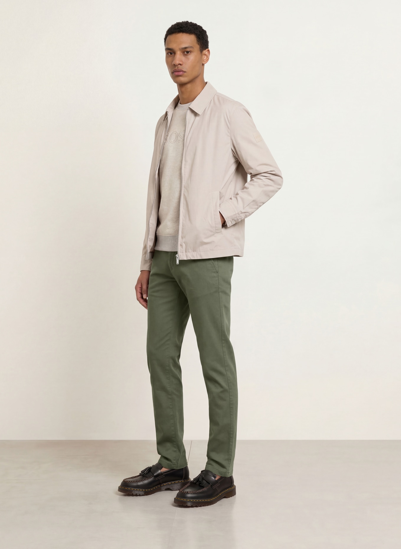 BOSS Chino kalhoty Slim Fit: ZELENÁ