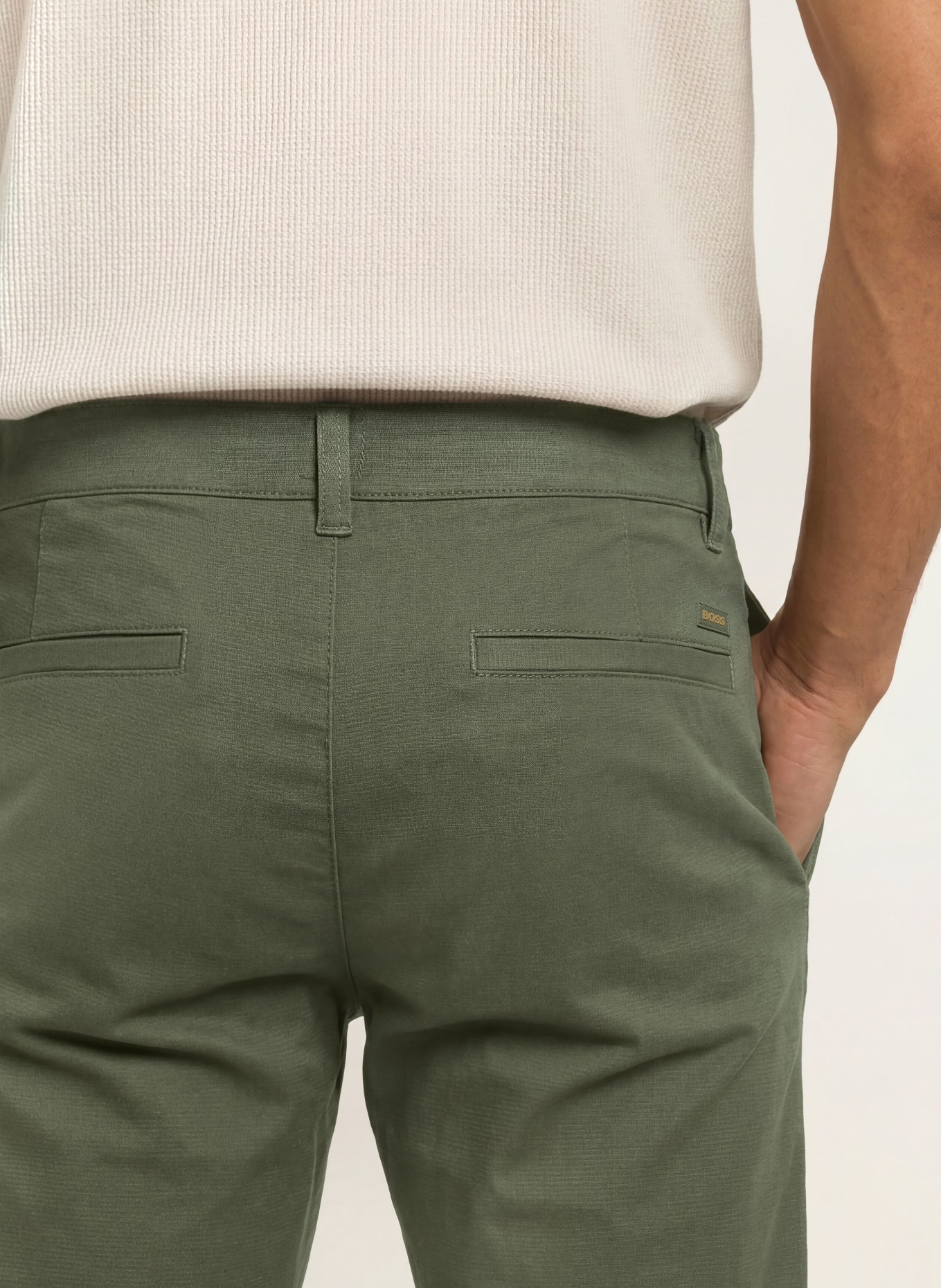BOSS Chino kalhoty Slim Fit: ZELENÁ