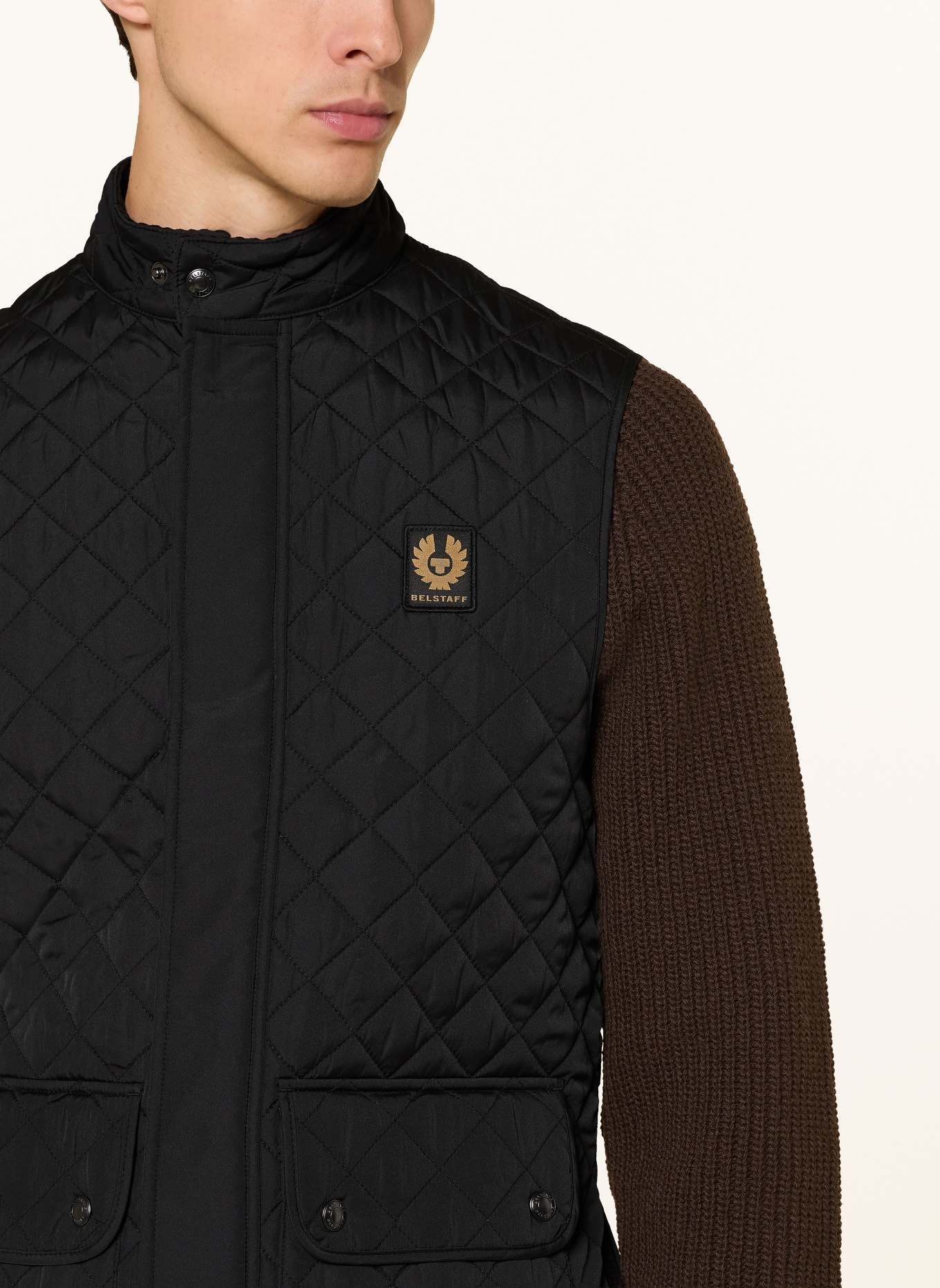 BELSTAFF Quiltet vest ICON: SORT / LYSEBRUN