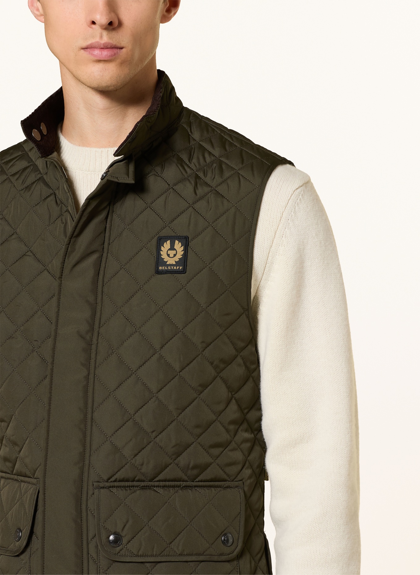 BELSTAFF Gewatteerd vest ICON: OLIJF / ZWART