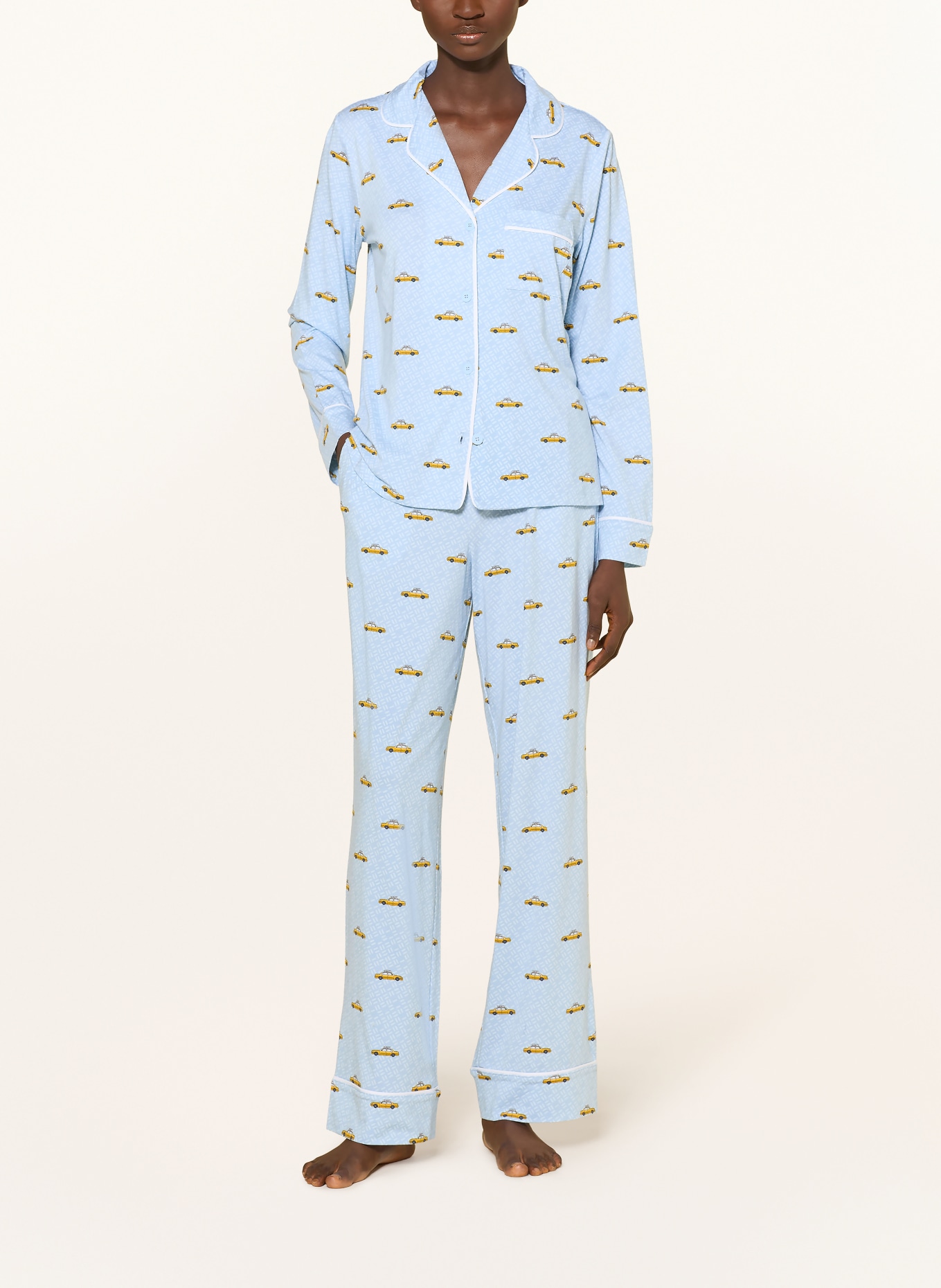 DKNY Pyjama: BLEU CLAIR / JAUNE FONCÉ