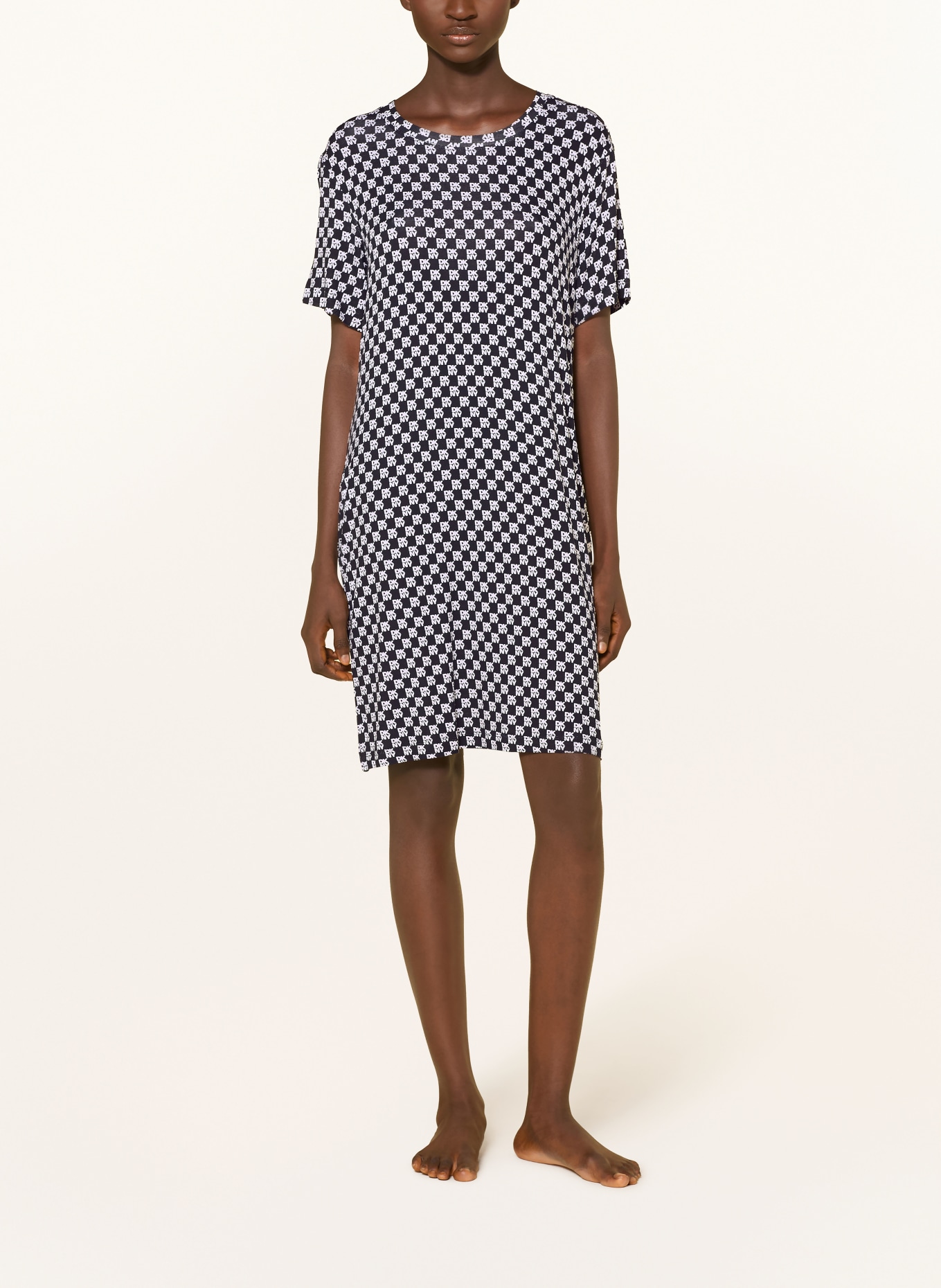 DKNY Chemise de nuit TIMELESS STYLES: NOIR / ÉCRU