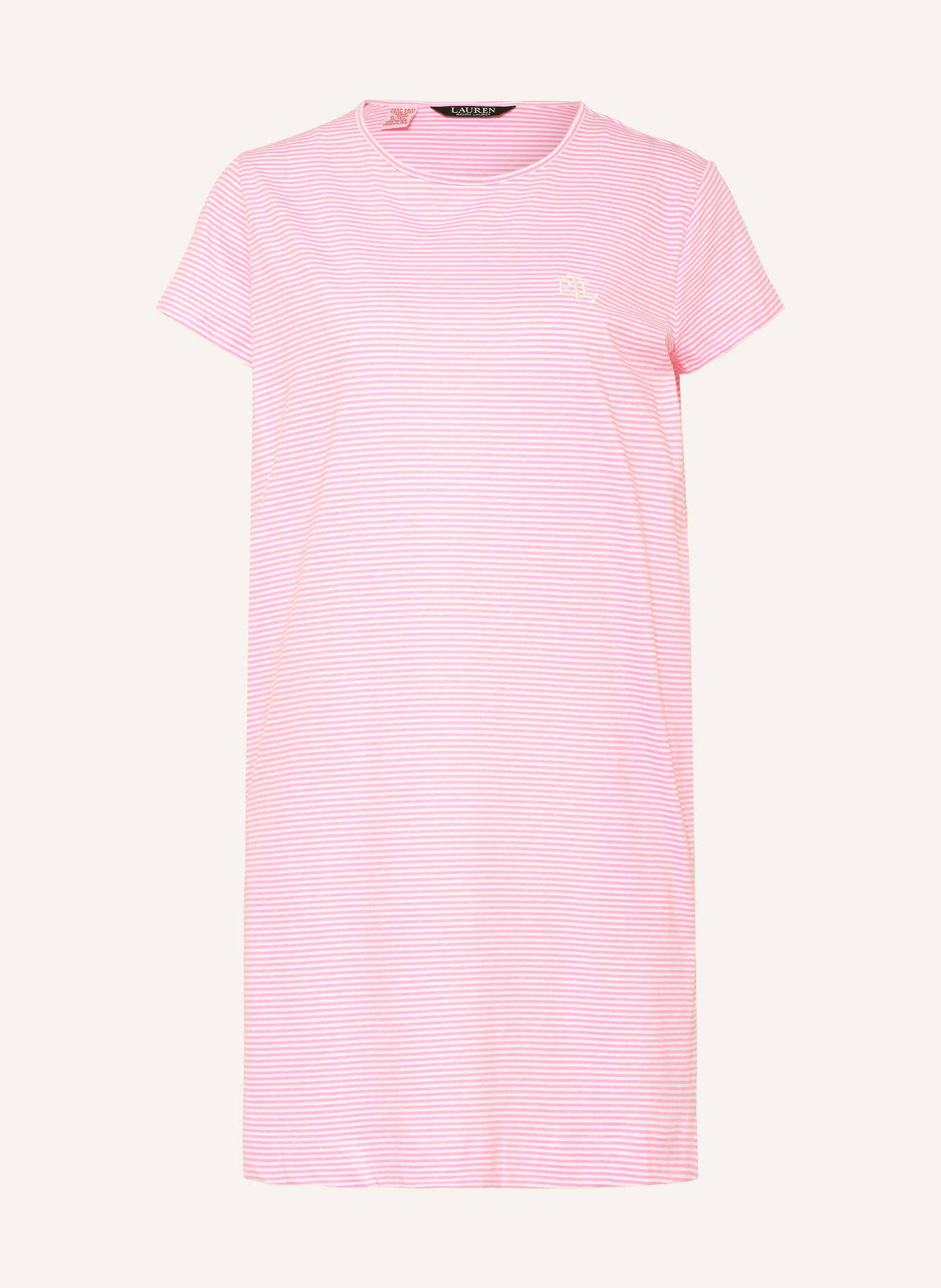 LAUREN RALPH LAUREN Night dress: PINK / WHITE