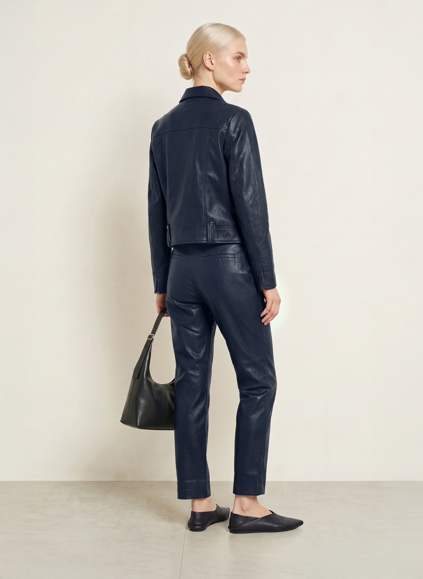 CATNOIR Blazer in leerlook: DONKERBLAUW
