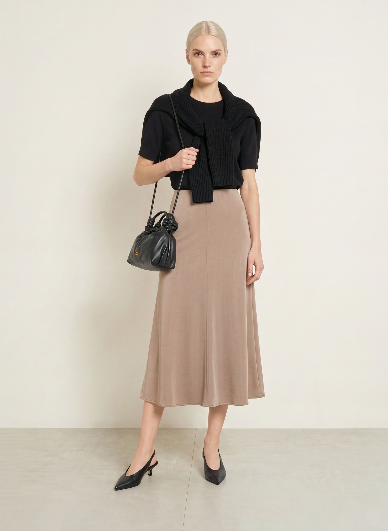 CATNOIR Satijnen rok: COGNAC