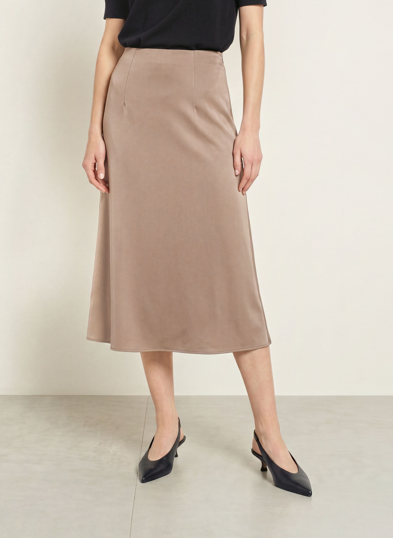 CATNOIR Satijnen rok: COGNAC