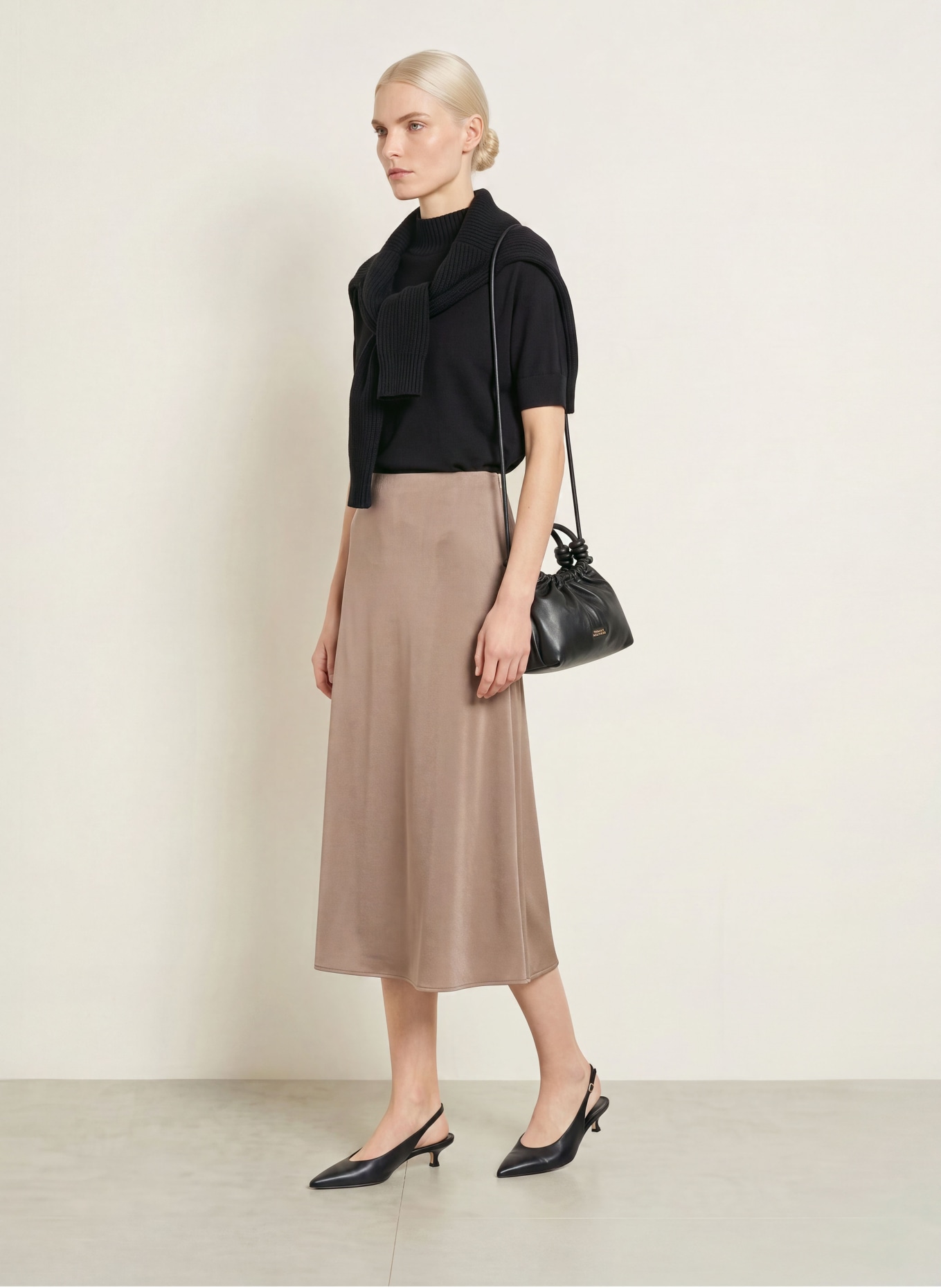 CATNOIR Satijnen rok: COGNAC