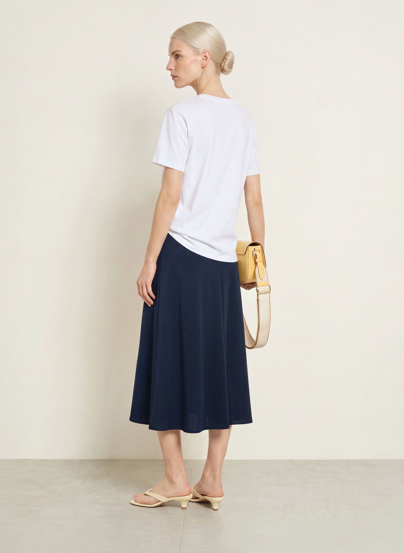 CATNOIR Satijnen rok: DONKERBLAUW