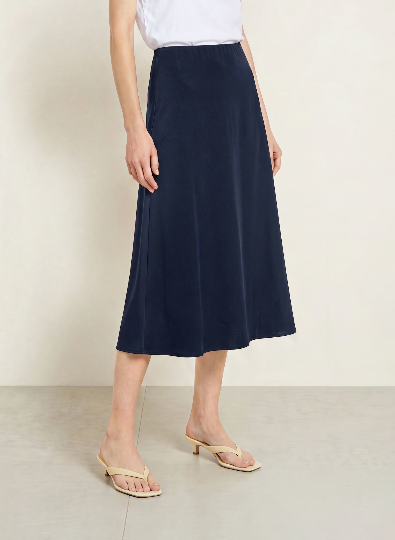 CATNOIR Satijnen rok: DONKERBLAUW