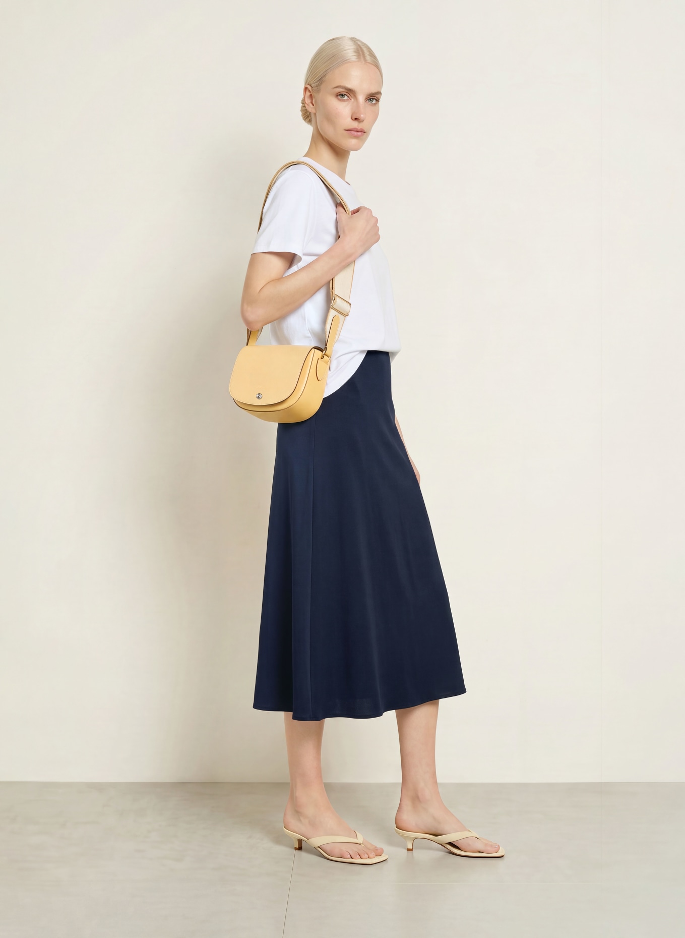 CATNOIR Satijnen rok: DONKERBLAUW