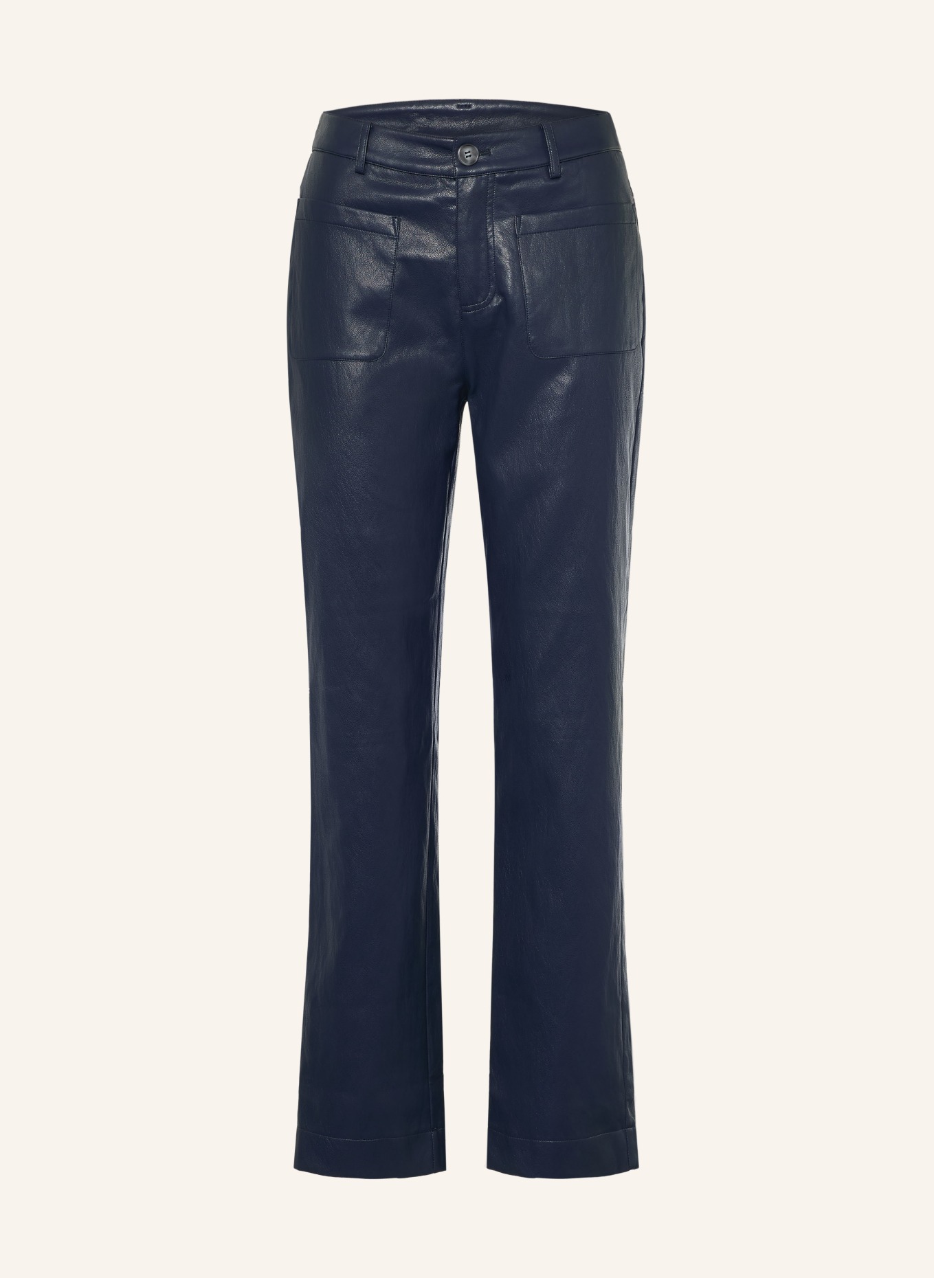 CATNOIR Broek met leerlook: DONKERBLAUW