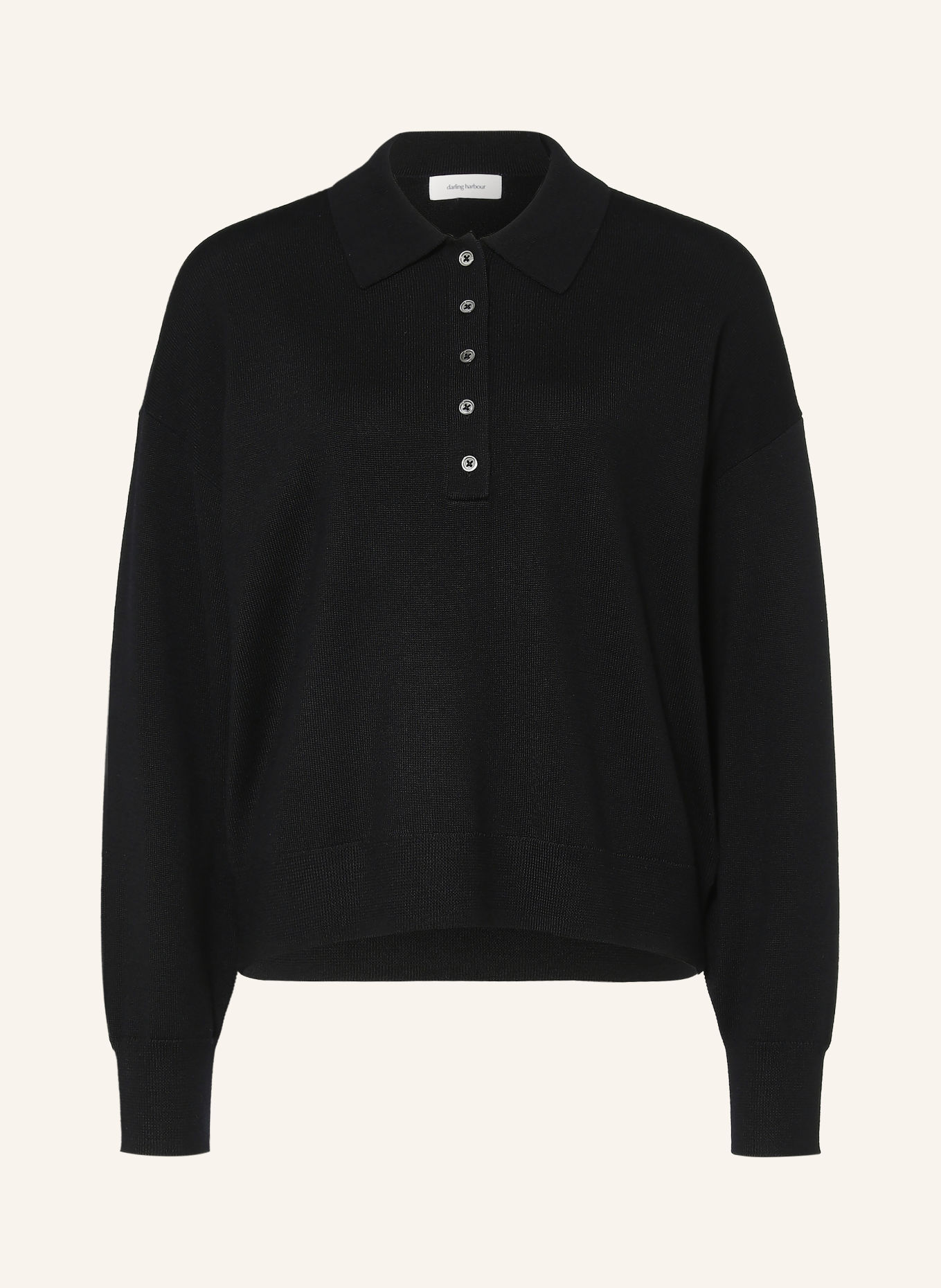 darling harbour Pull en laine mérinos: BLACK