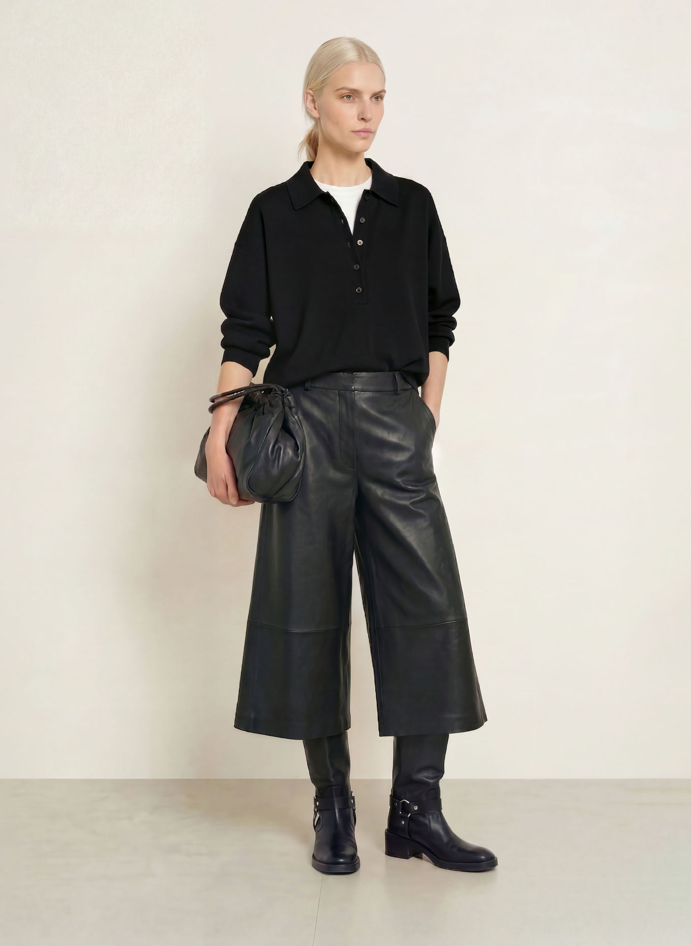 darling harbour Pull en laine mérinos: BLACK