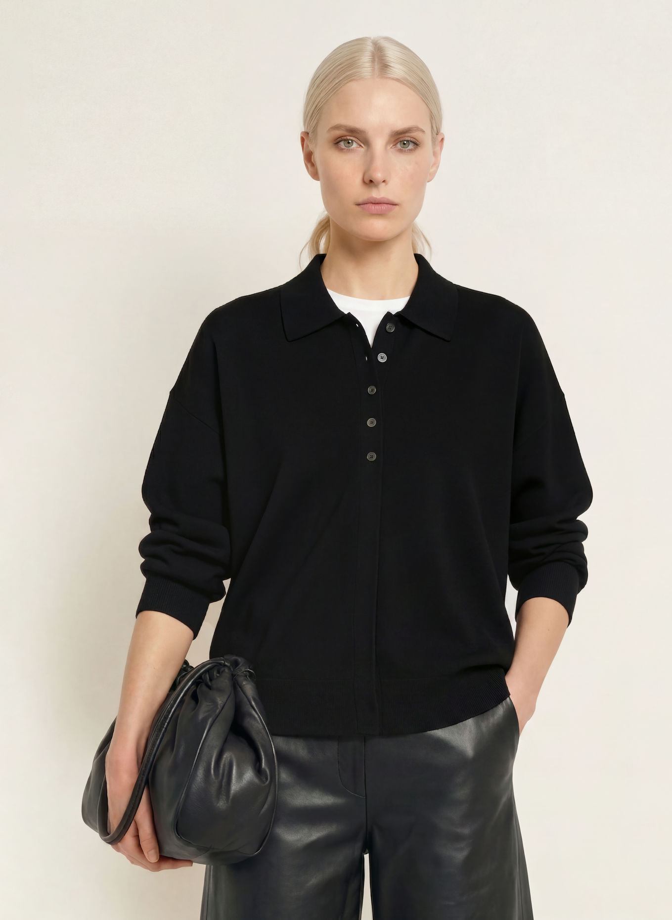 darling harbour Pull en laine mérinos: BLACK