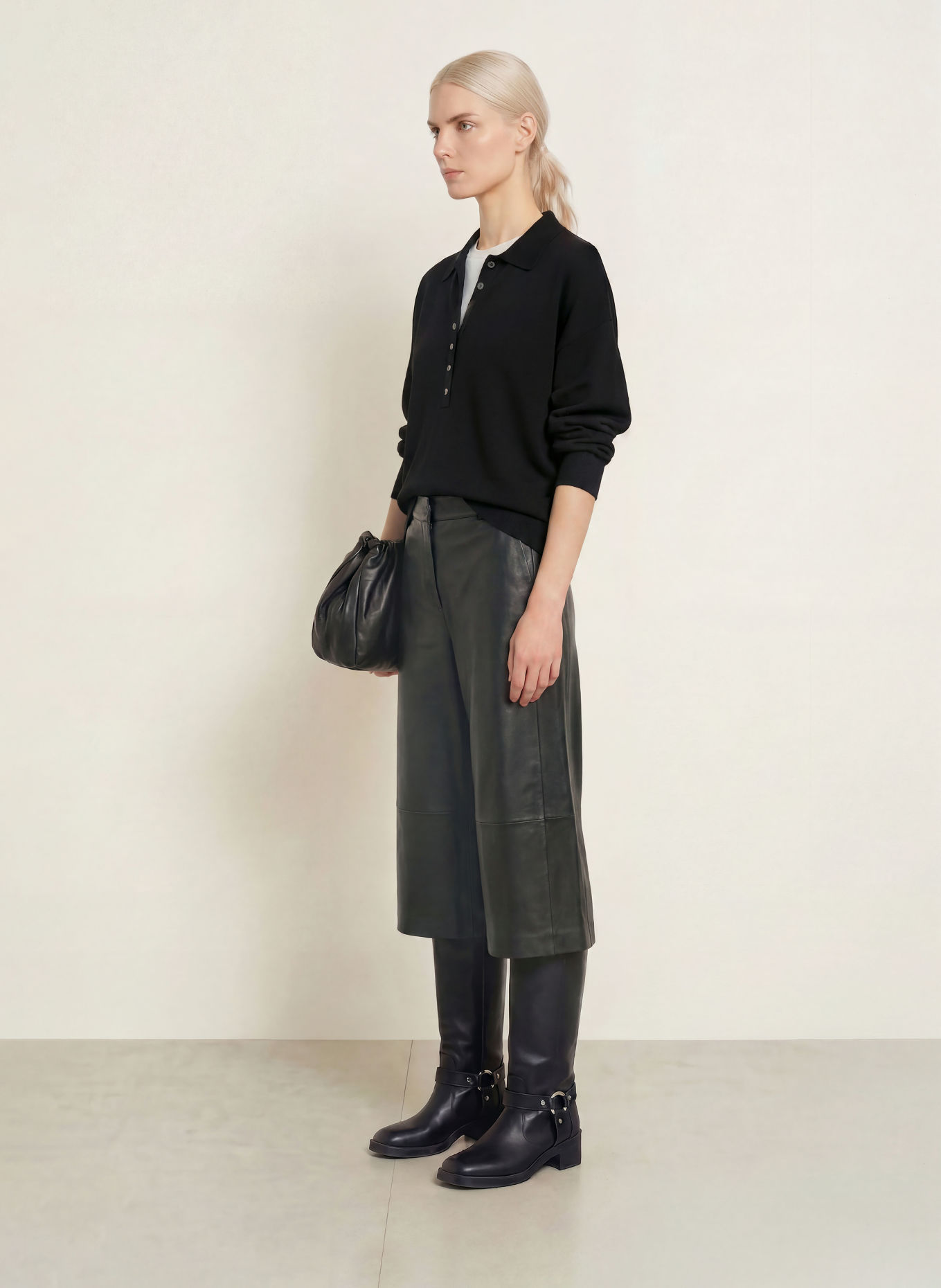 darling harbour Pull en laine mérinos: BLACK