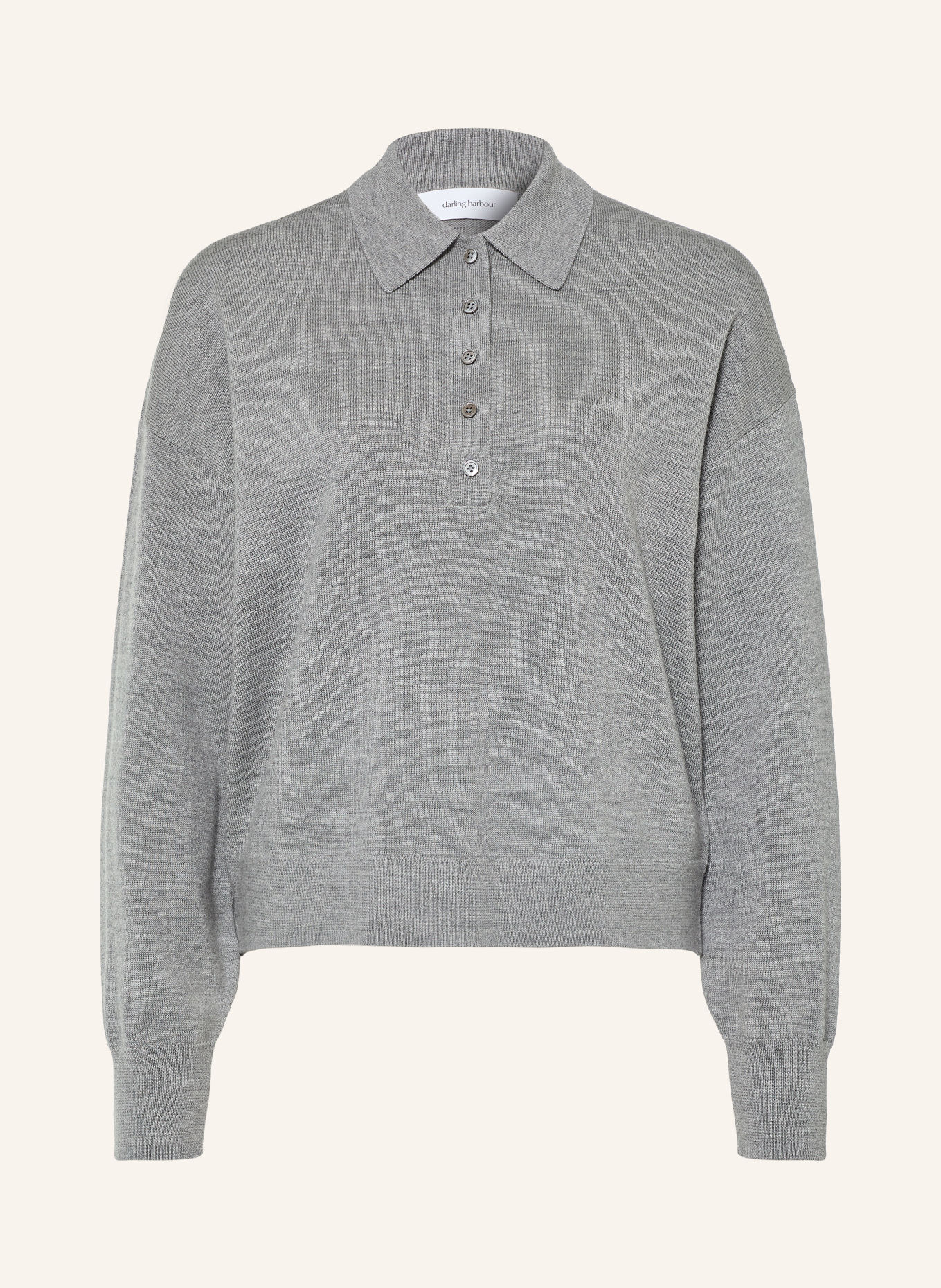 darling harbour Pull en laine mérinos: GREY MELANGE