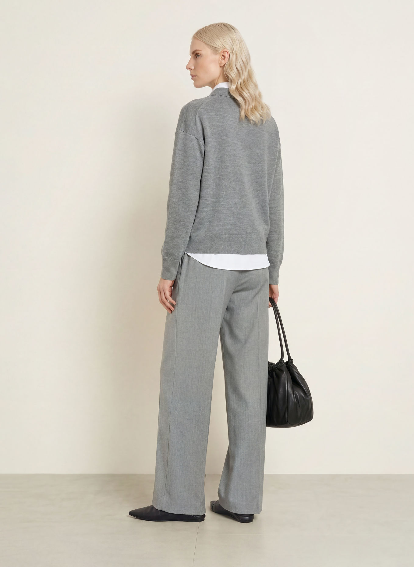 darling harbour Pull en laine mérinos: GREY MELANGE