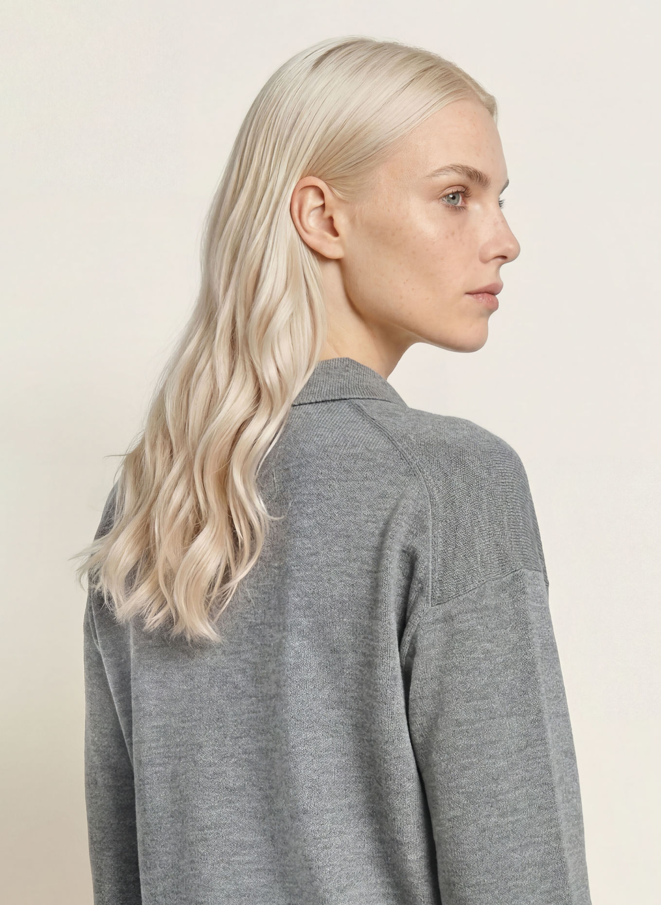 darling harbour Pull en laine mérinos: GREY MELANGE