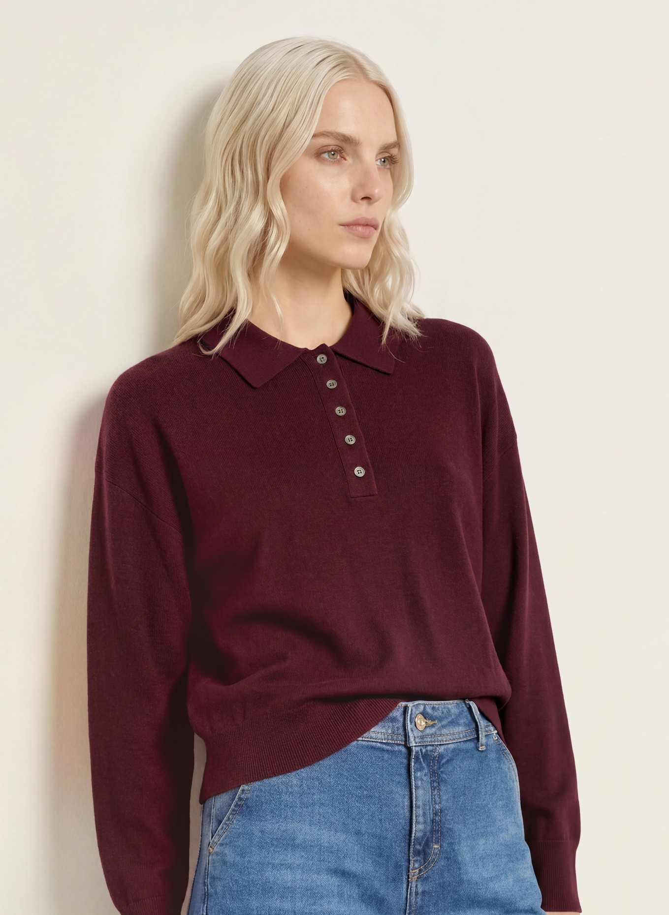 darling harbour Pullover aus Merinowolle: BURGUNDY