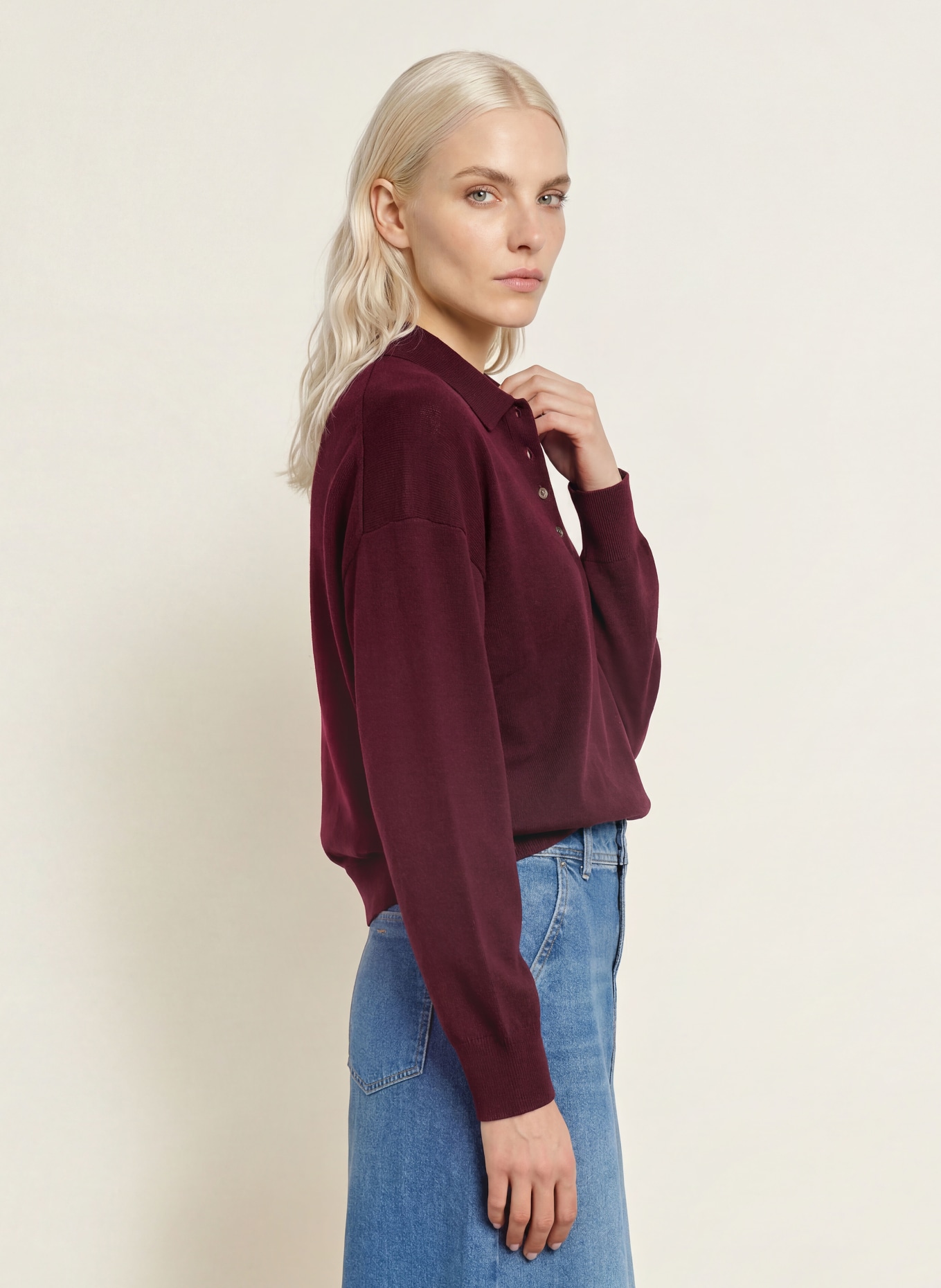 darling harbour Pullover aus Merinowolle: BURGUNDY