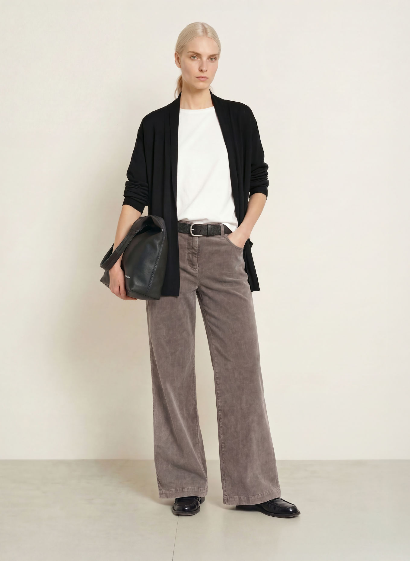 darling harbour Merino wool knit wrap: BLACK