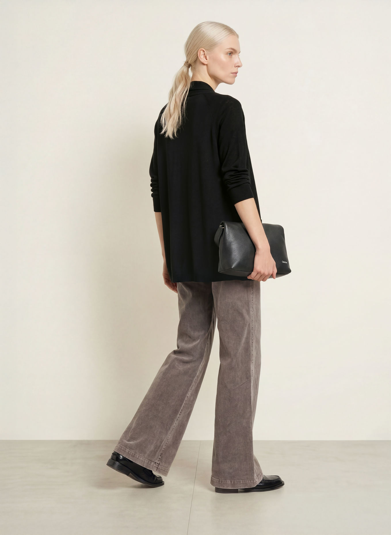 darling harbour Merino wool knit wrap: BLACK
