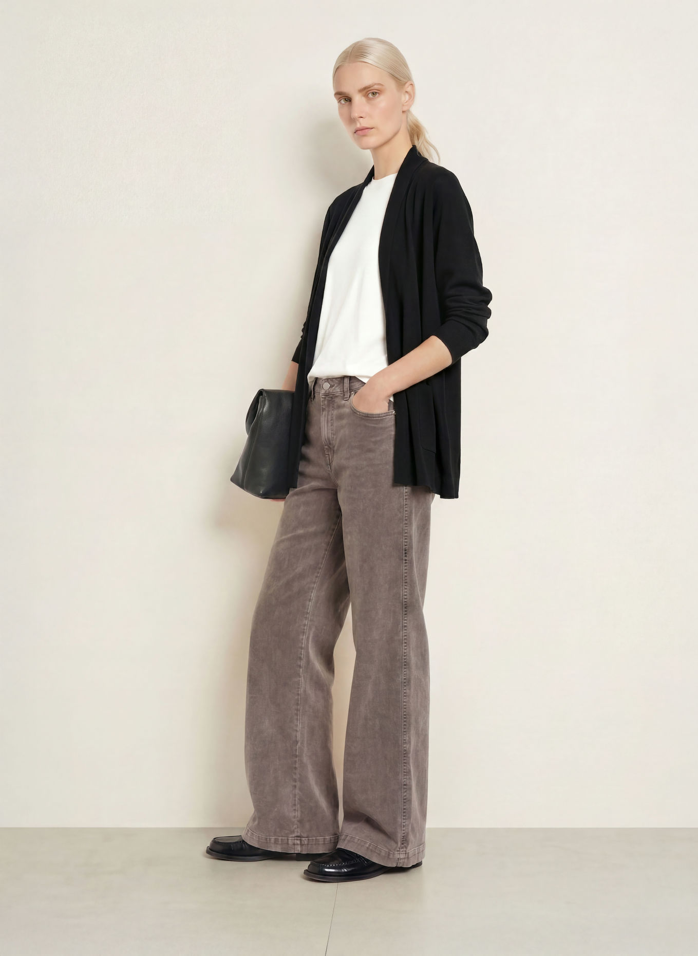 darling harbour Merino wool knit wrap: BLACK