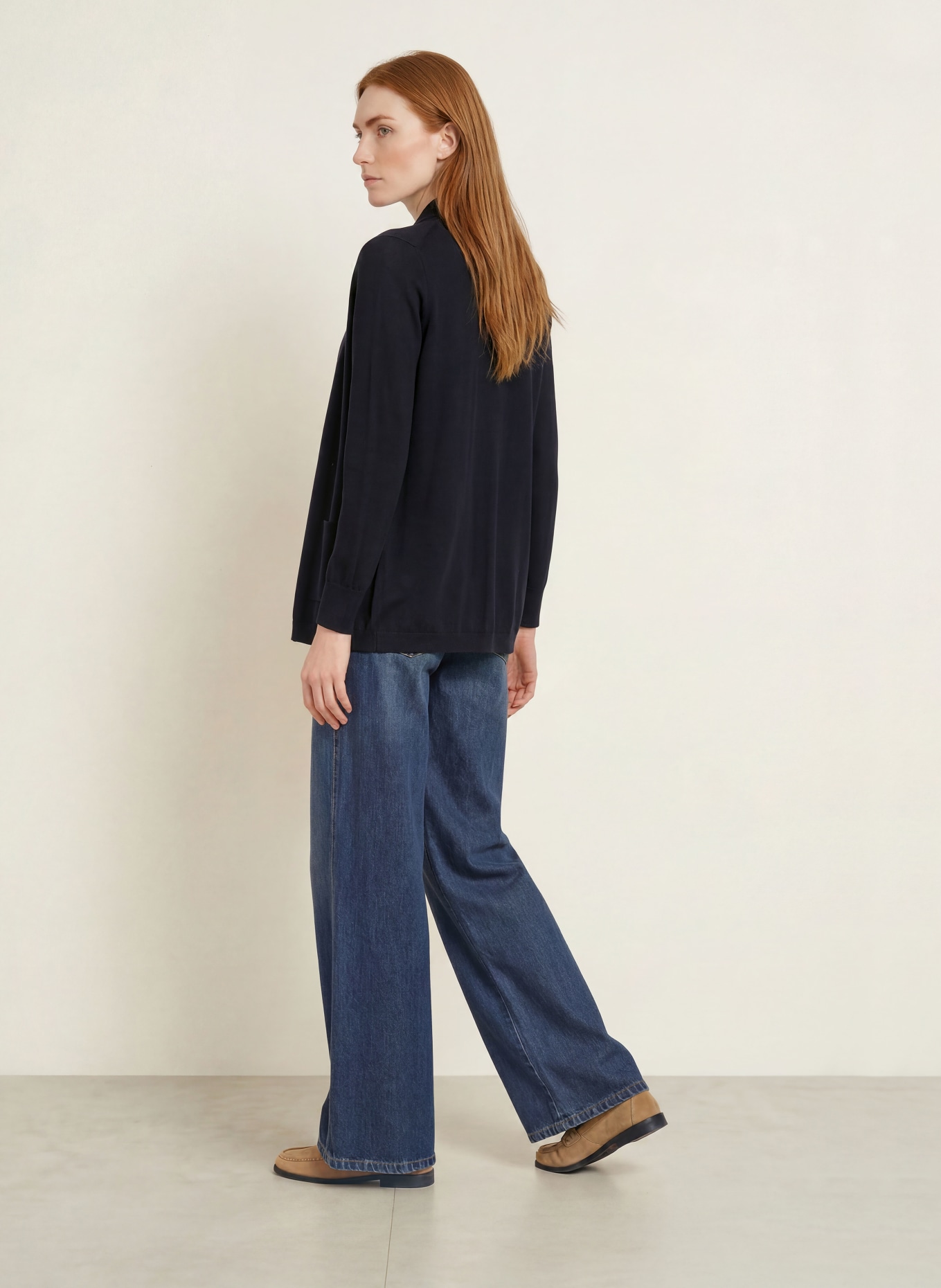 darling harbour Merino wool knit wrap: NAVY