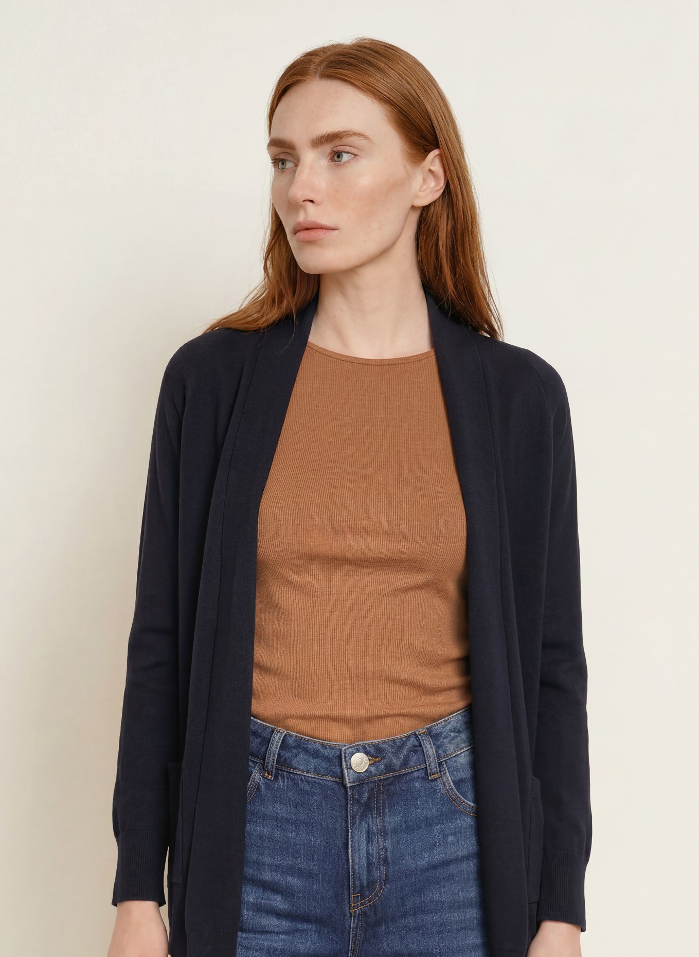 darling harbour Merino wool knit wrap: NAVY