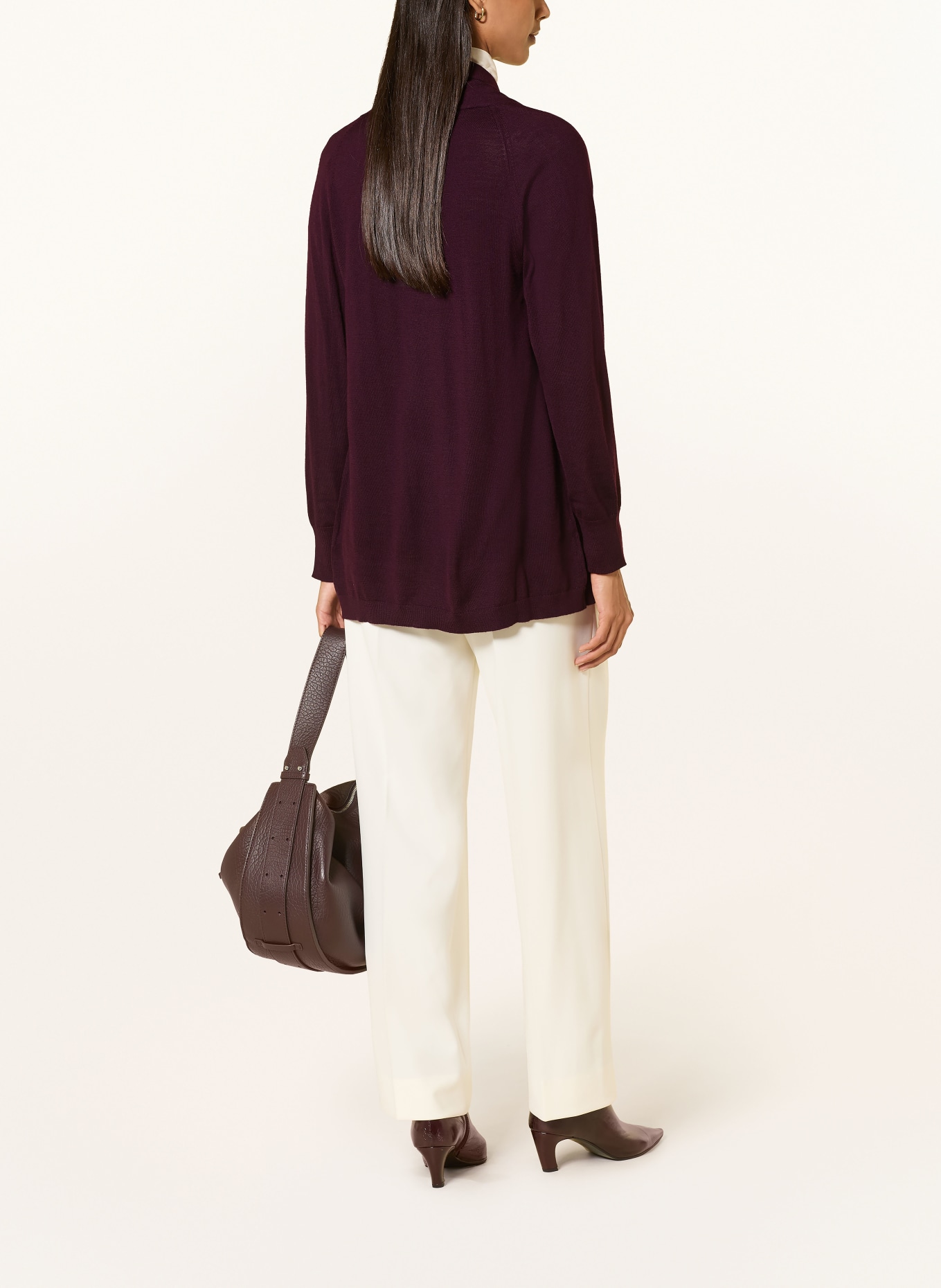 darling harbour Merino wool knit wrap: PLUM