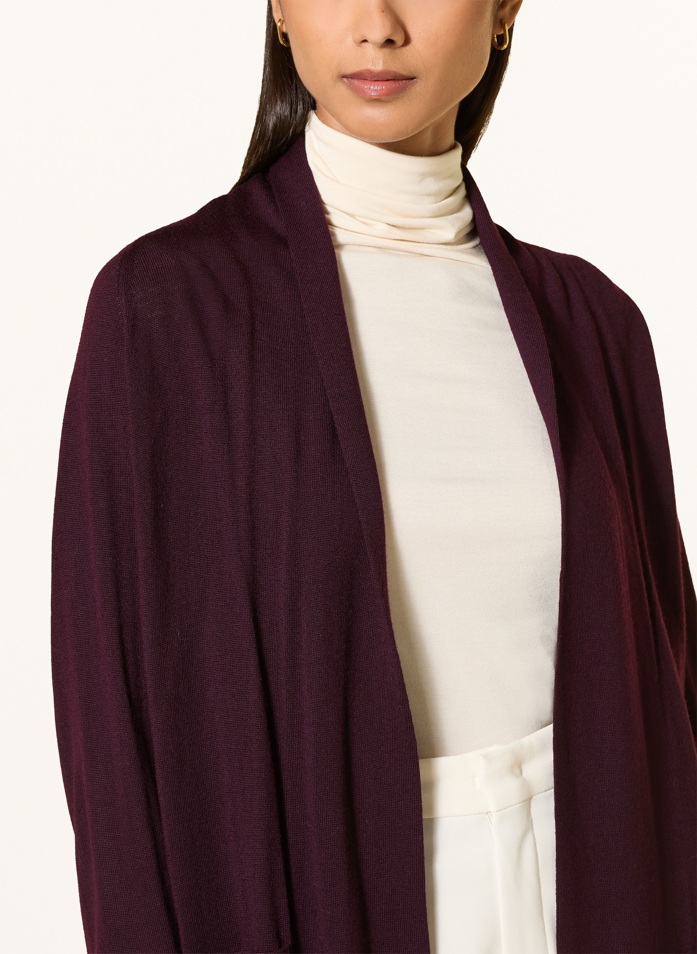darling harbour Merino wool knit wrap: PLUM