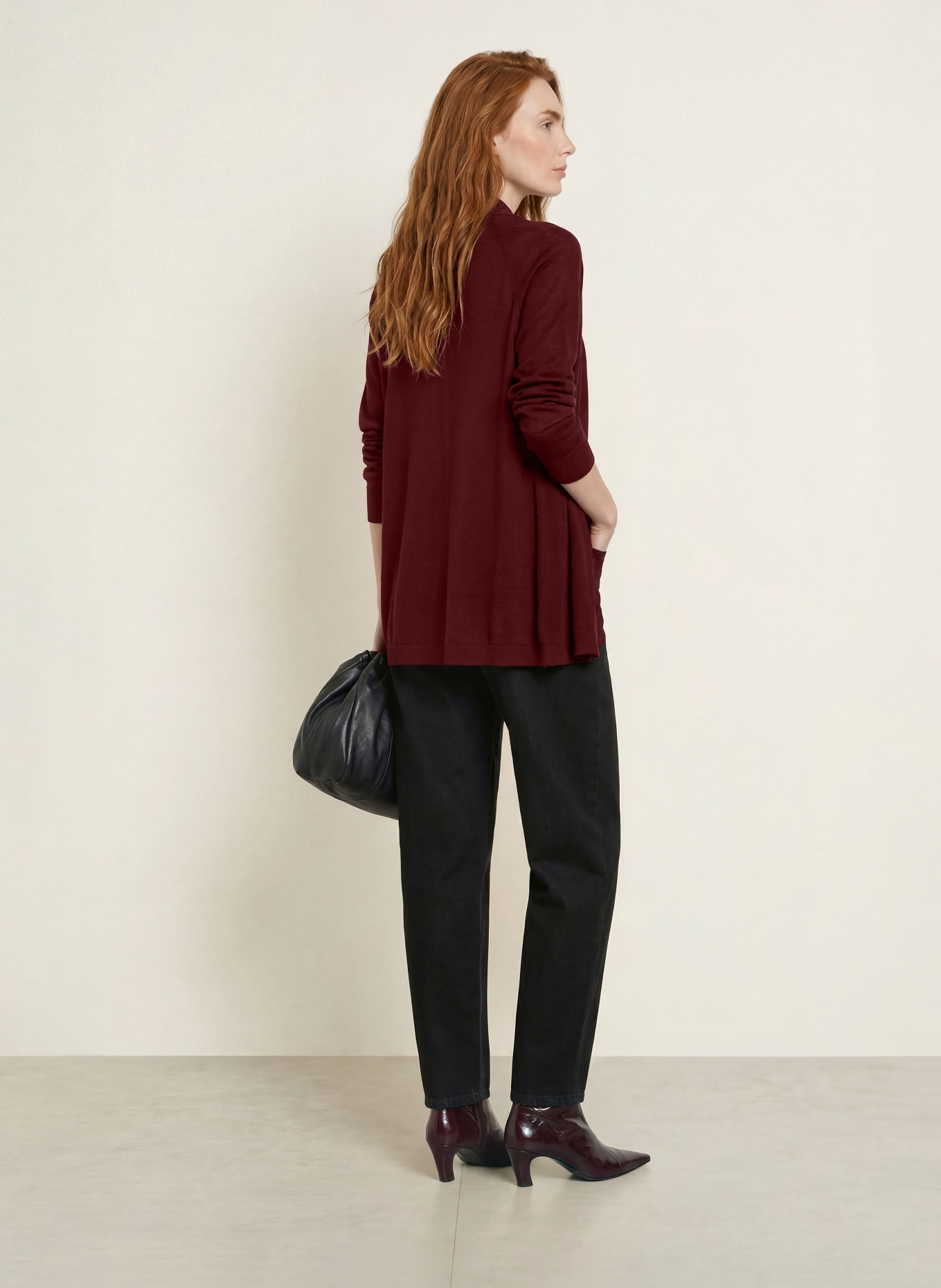 darling harbour Merino wool knit wrap: BURGUNDY
