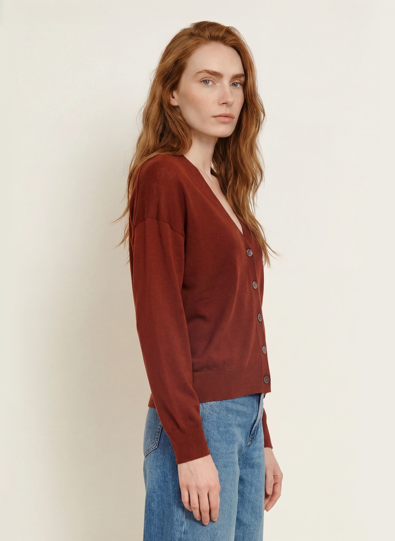 darling harbour Vest van merinowol: CINNAMON