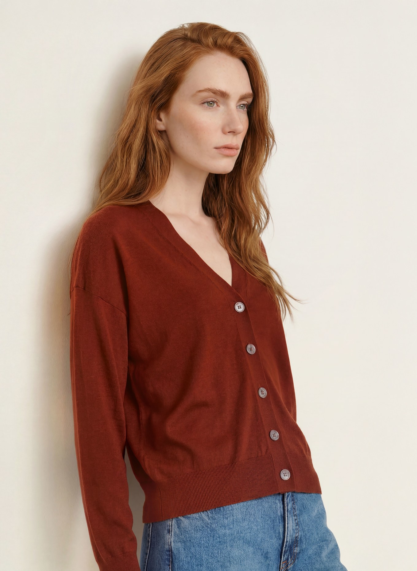 darling harbour Vest van merinowol: CINNAMON