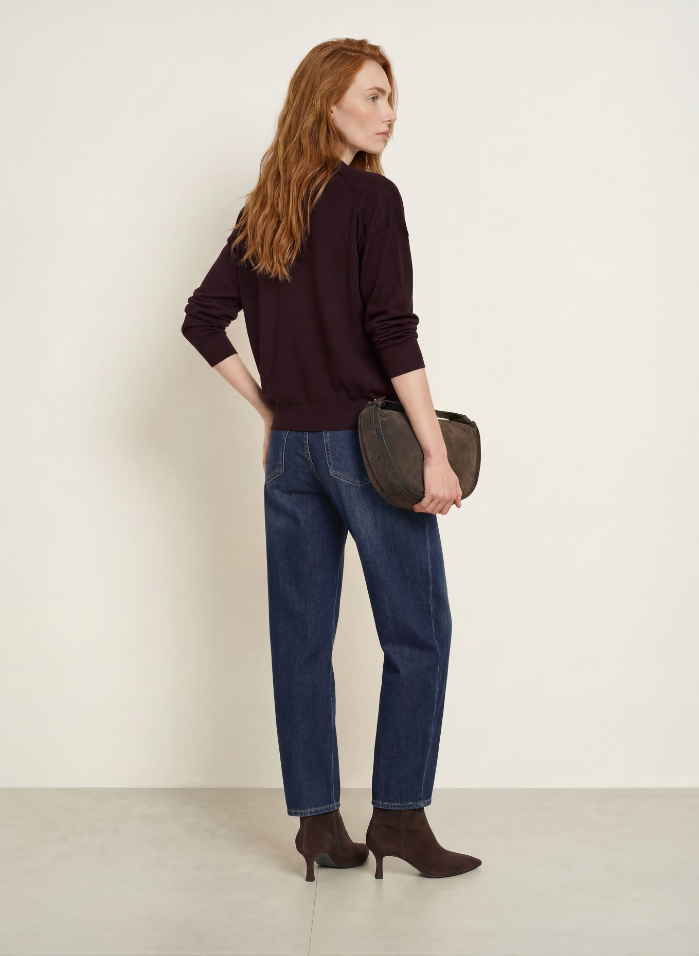 darling harbour Vest van merinowol: PLUM
