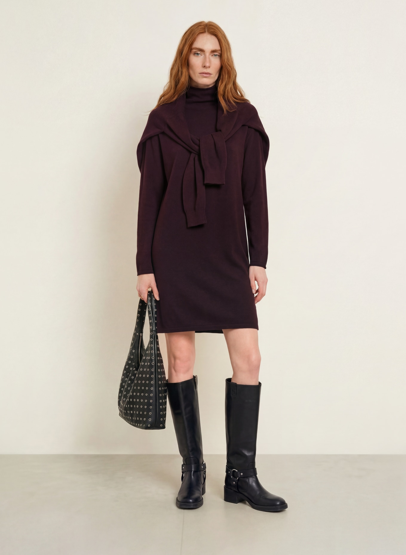 darling harbour Knit dress: PLUM