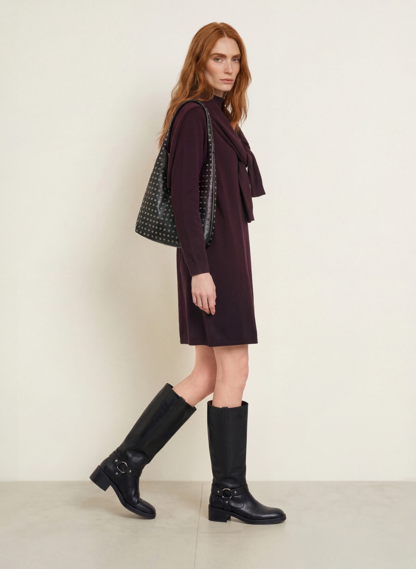 darling harbour Knit dress: PLUM